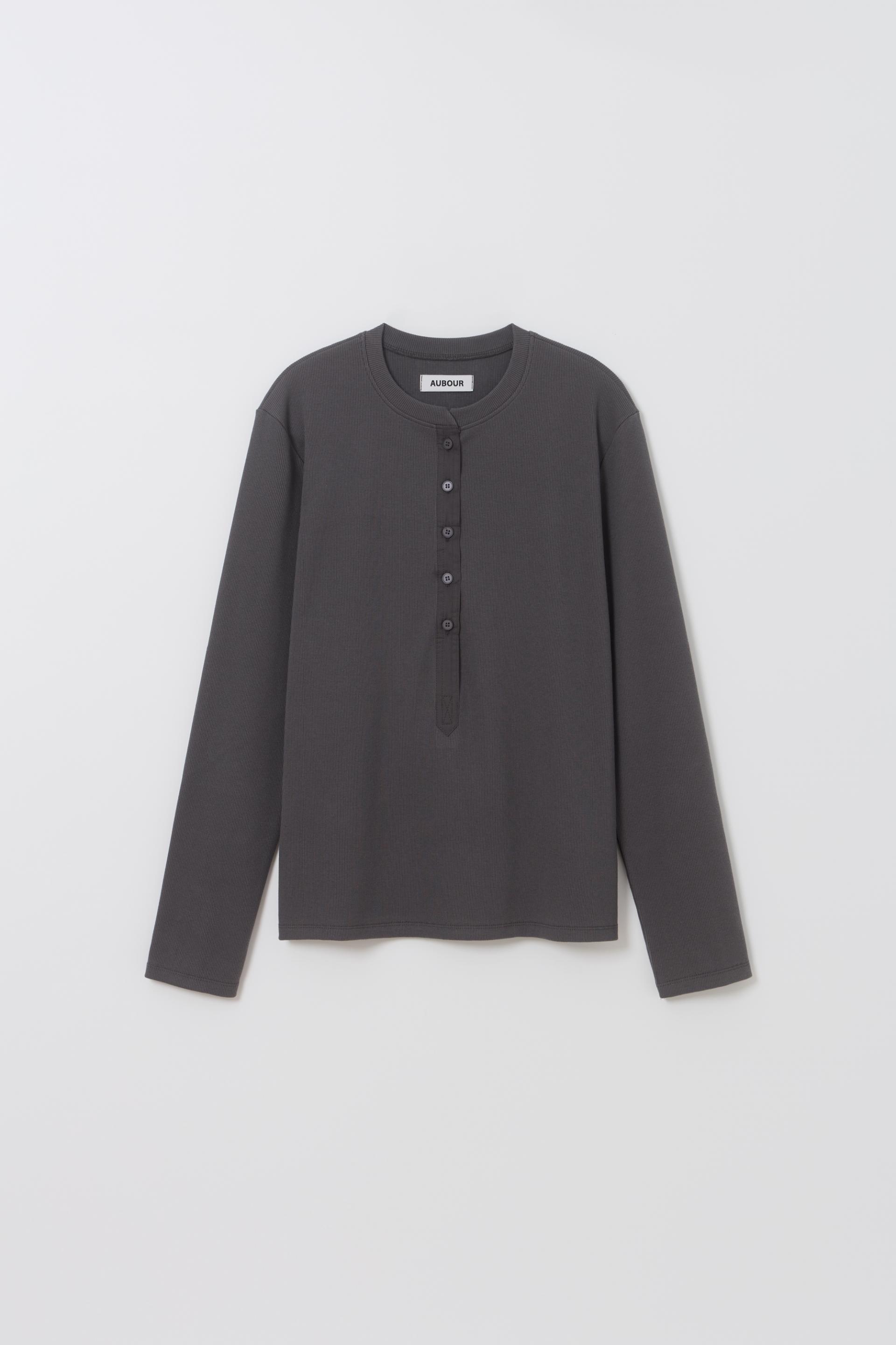 [2차 재입고] alter deep henley t-shirt (charcoal)