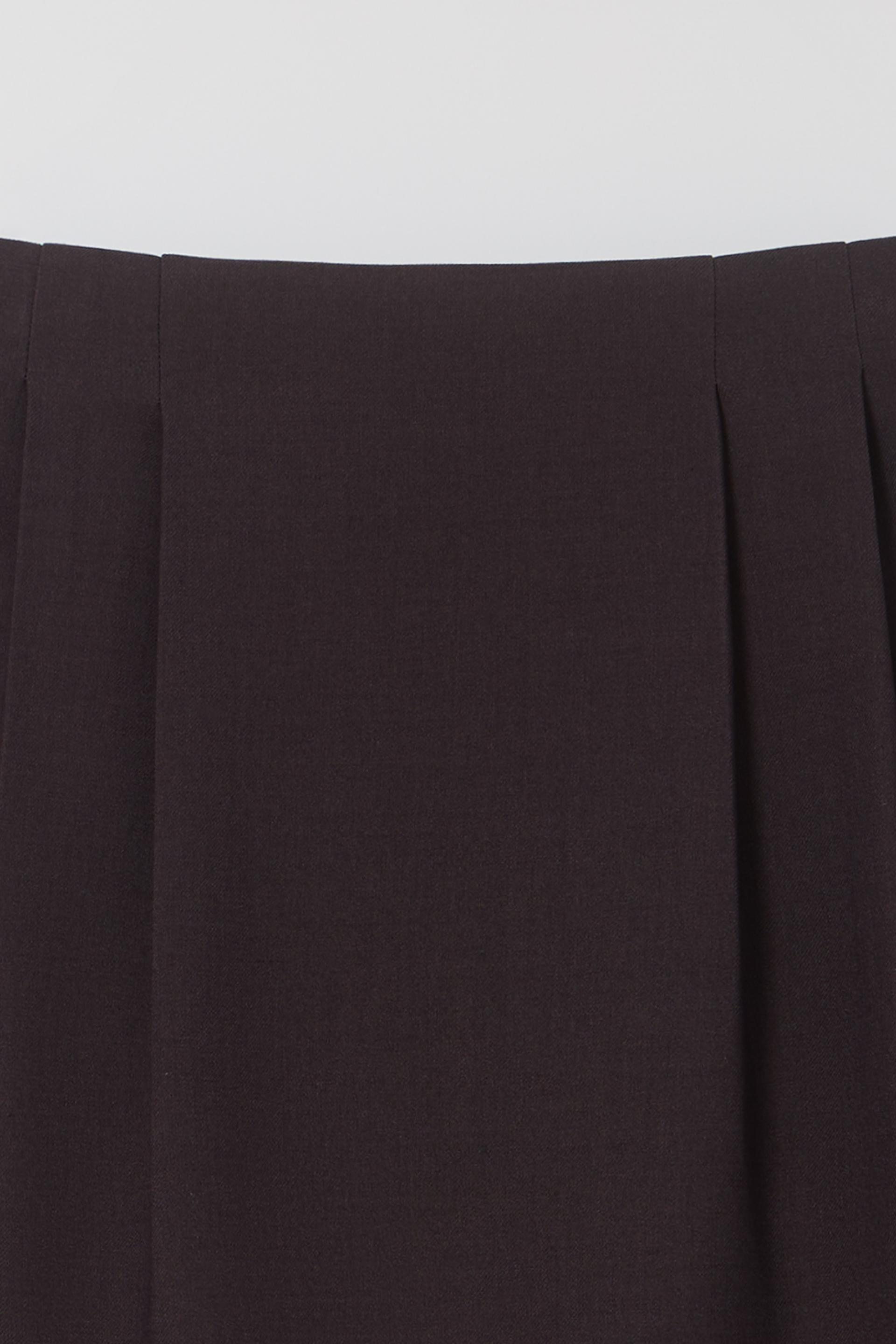 tuck maxi wool skirt (charcoal)
