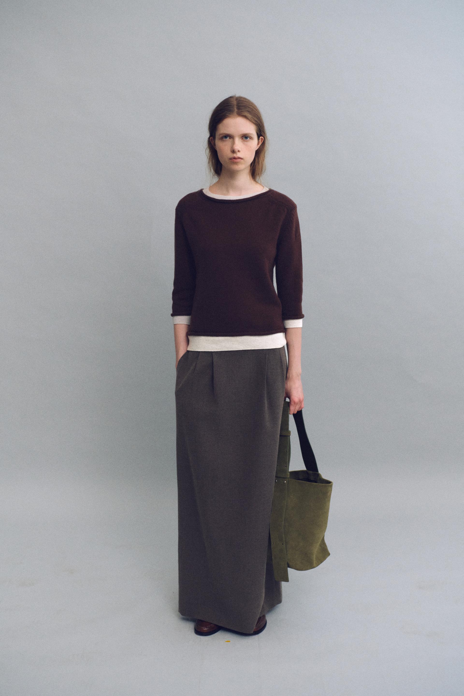 layered roll knit (brown)