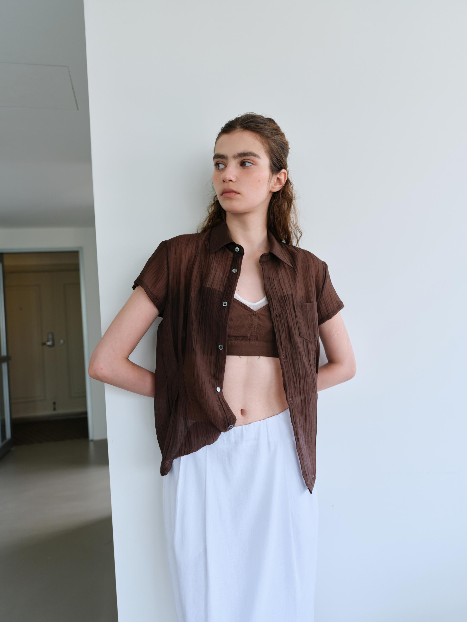 ripple half shirts (brown)