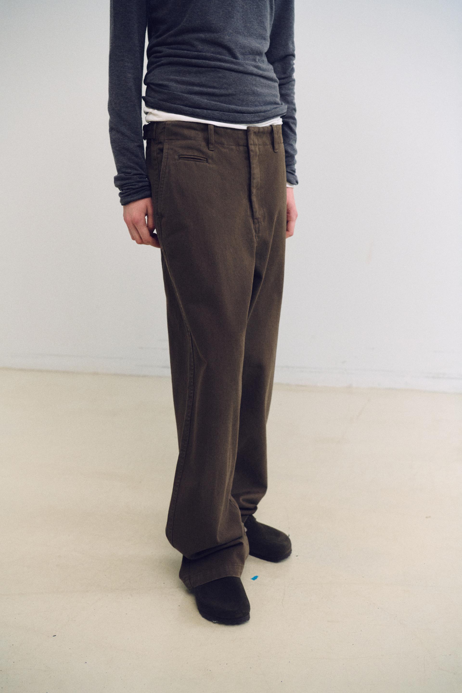 washed buckle pants (vintage brown)