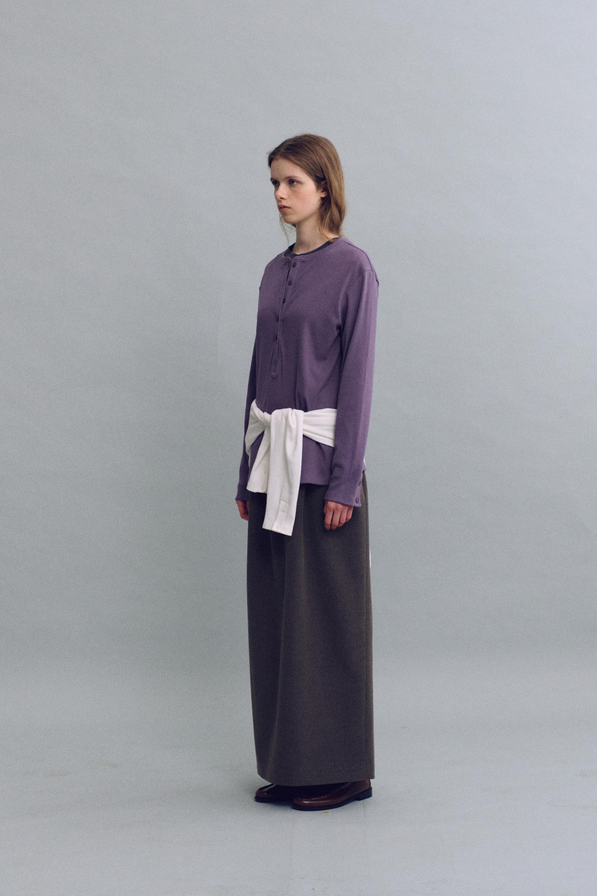 alter deep henley t-shirt (mauve purple)