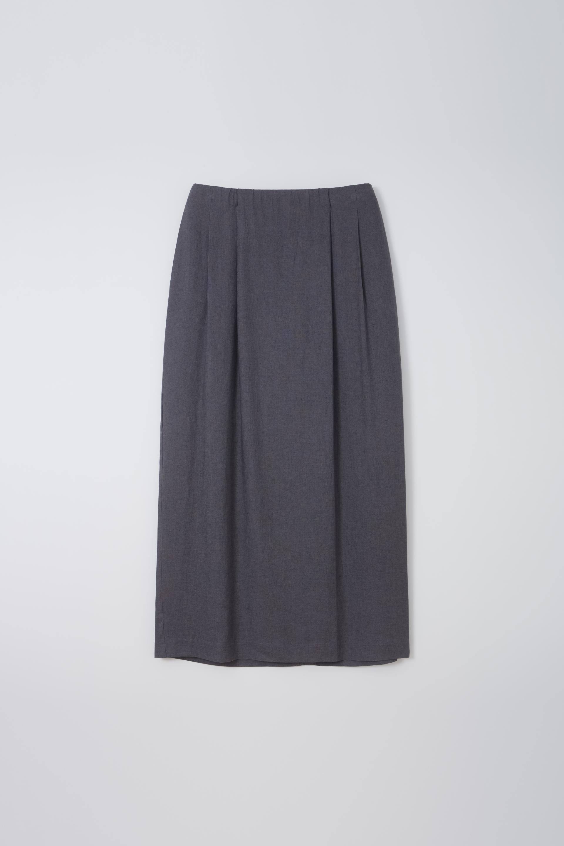tuck maxi skirt (charcoal)