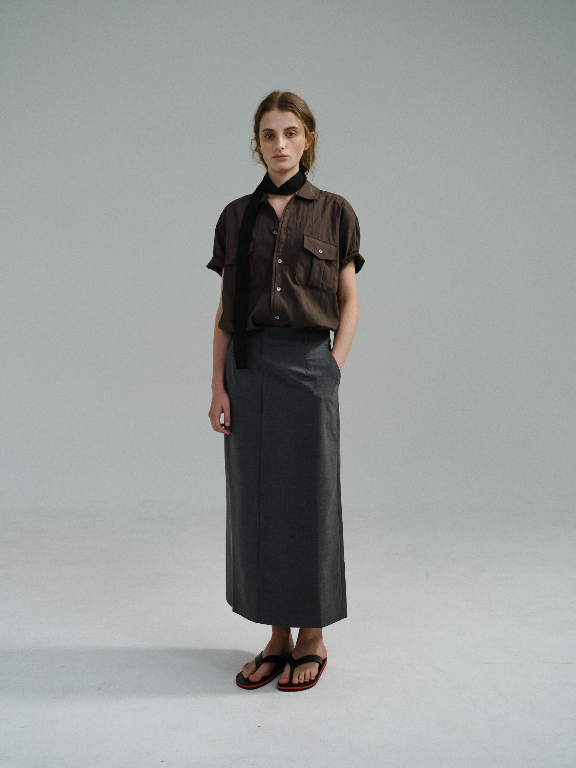[14차 재입고 5/22 순차배송] wrinkled lapel shirts (brown)