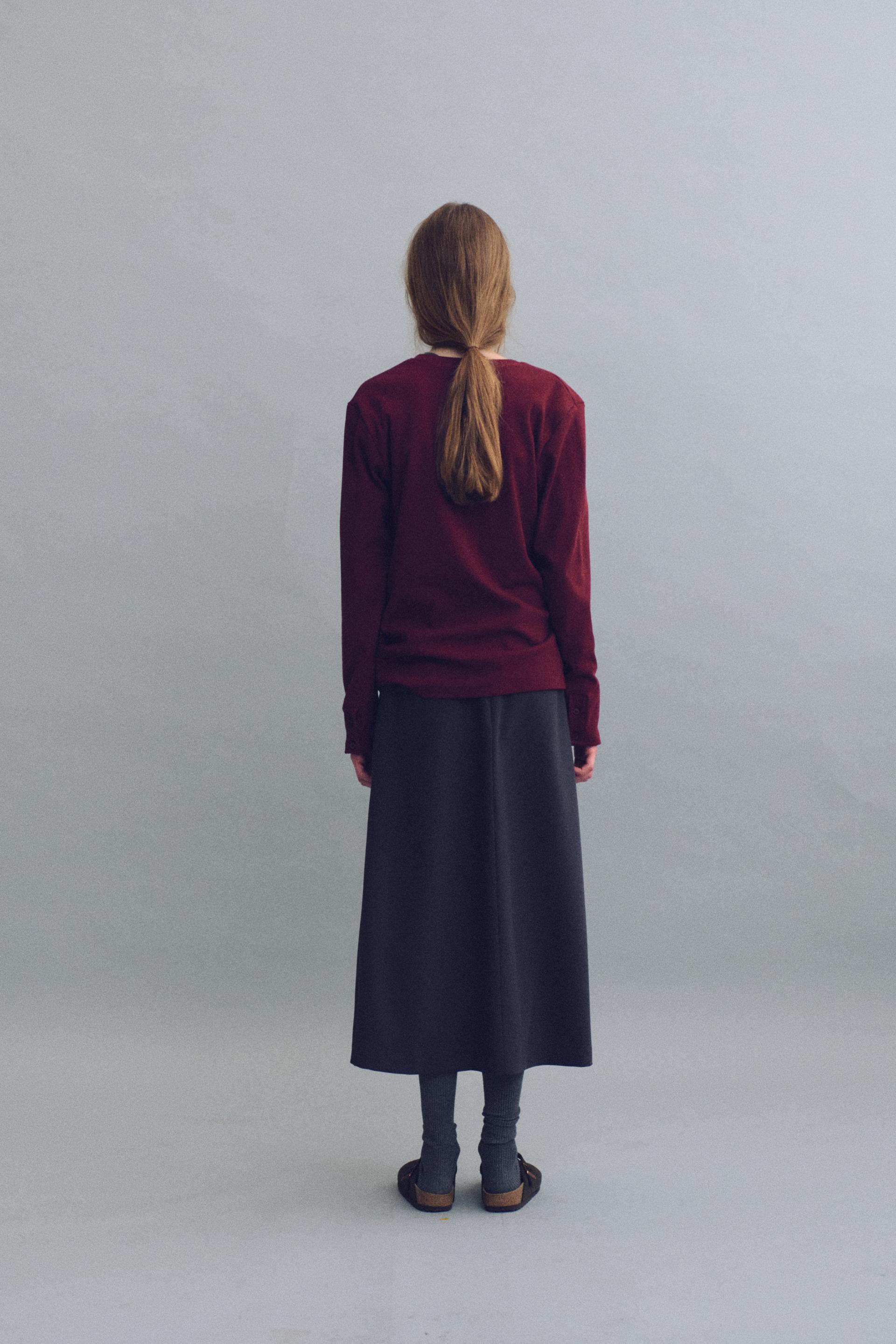 double pocket pleats skirt (charcoal)