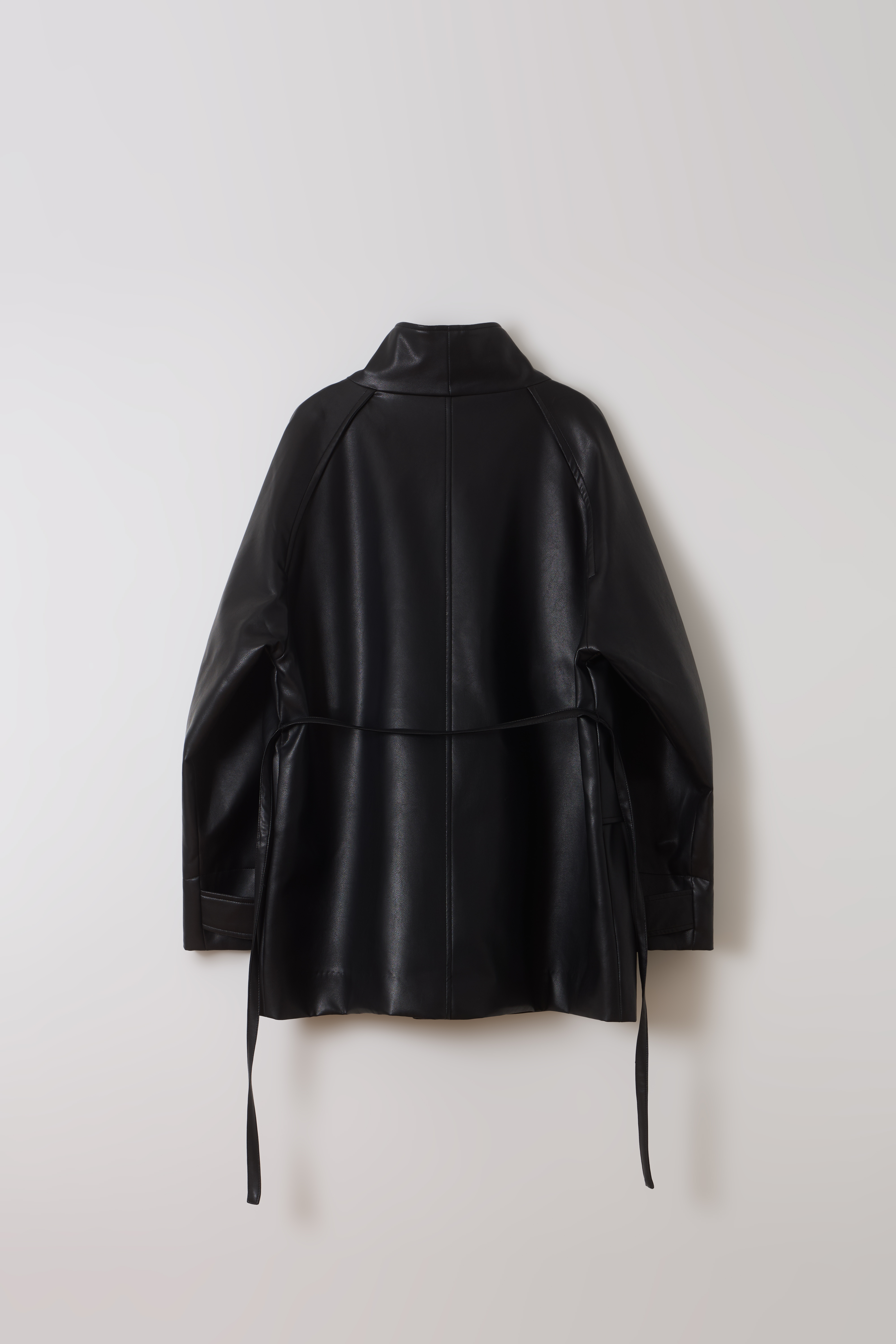 [3차 재입고] vent half trench coat (leather black)