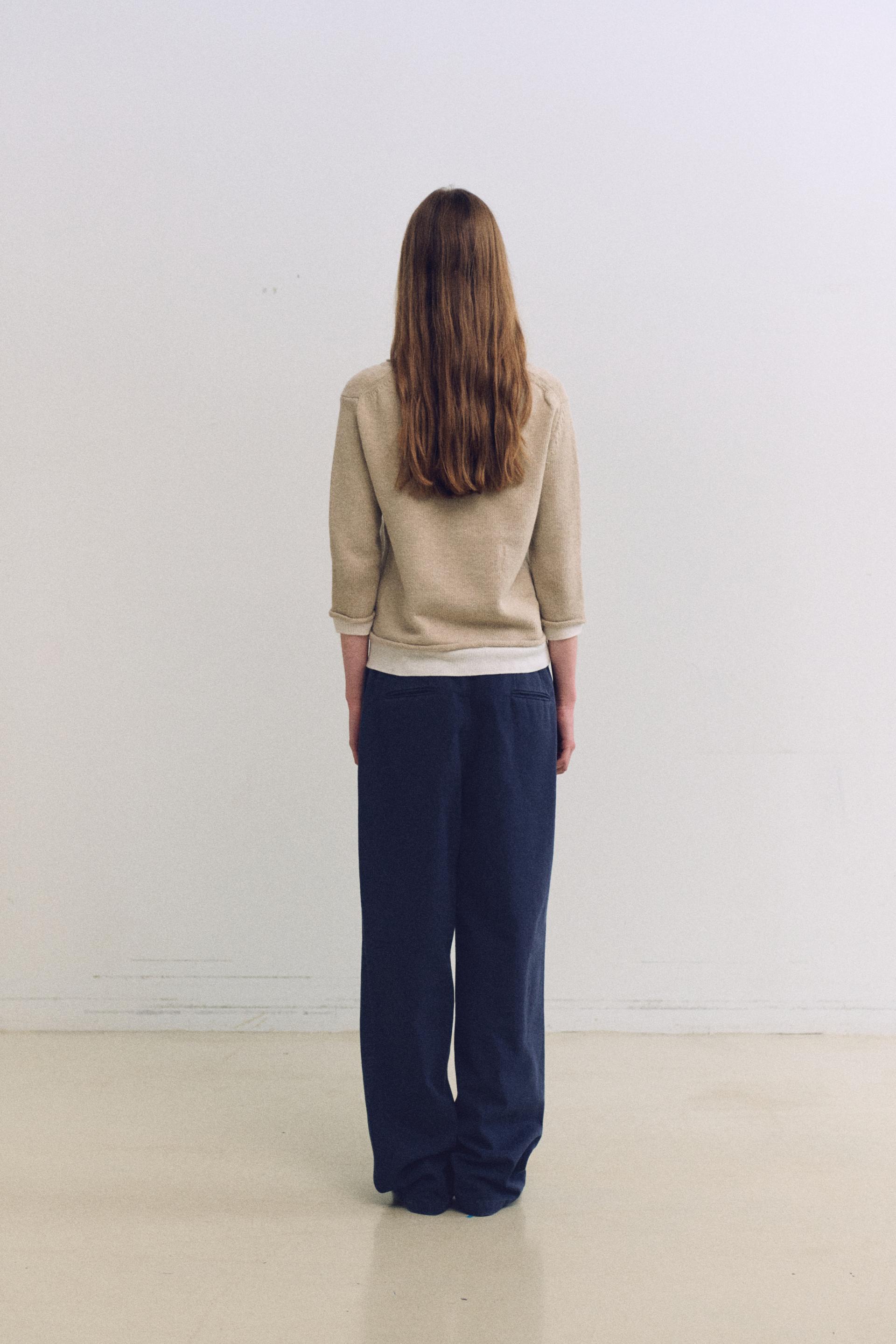 layered roll knit (beige)