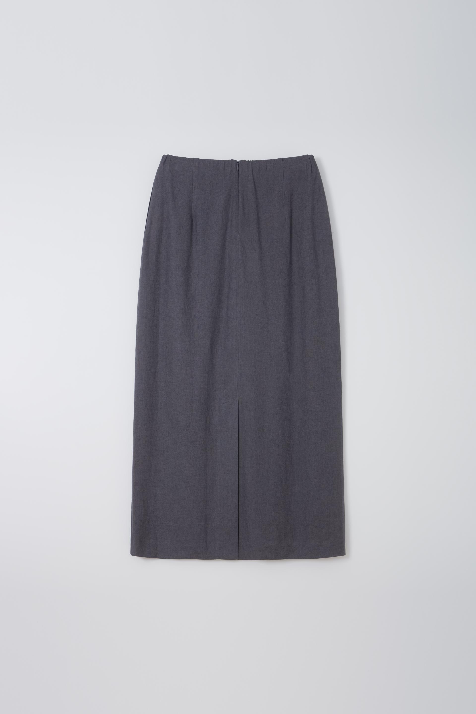 tuck maxi skirt (charcoal)