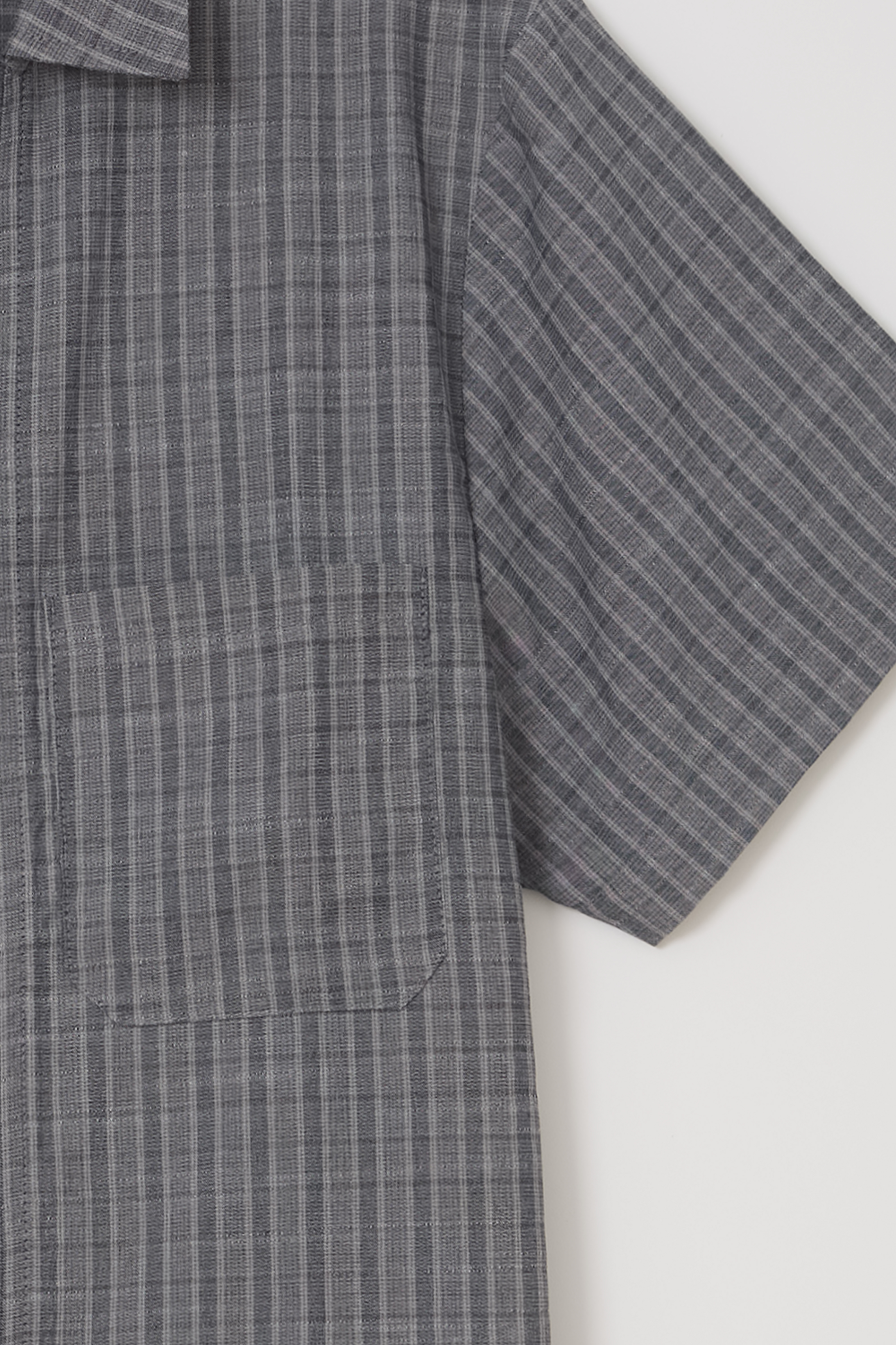 [2차 재입고] overlap check shirt (grey)