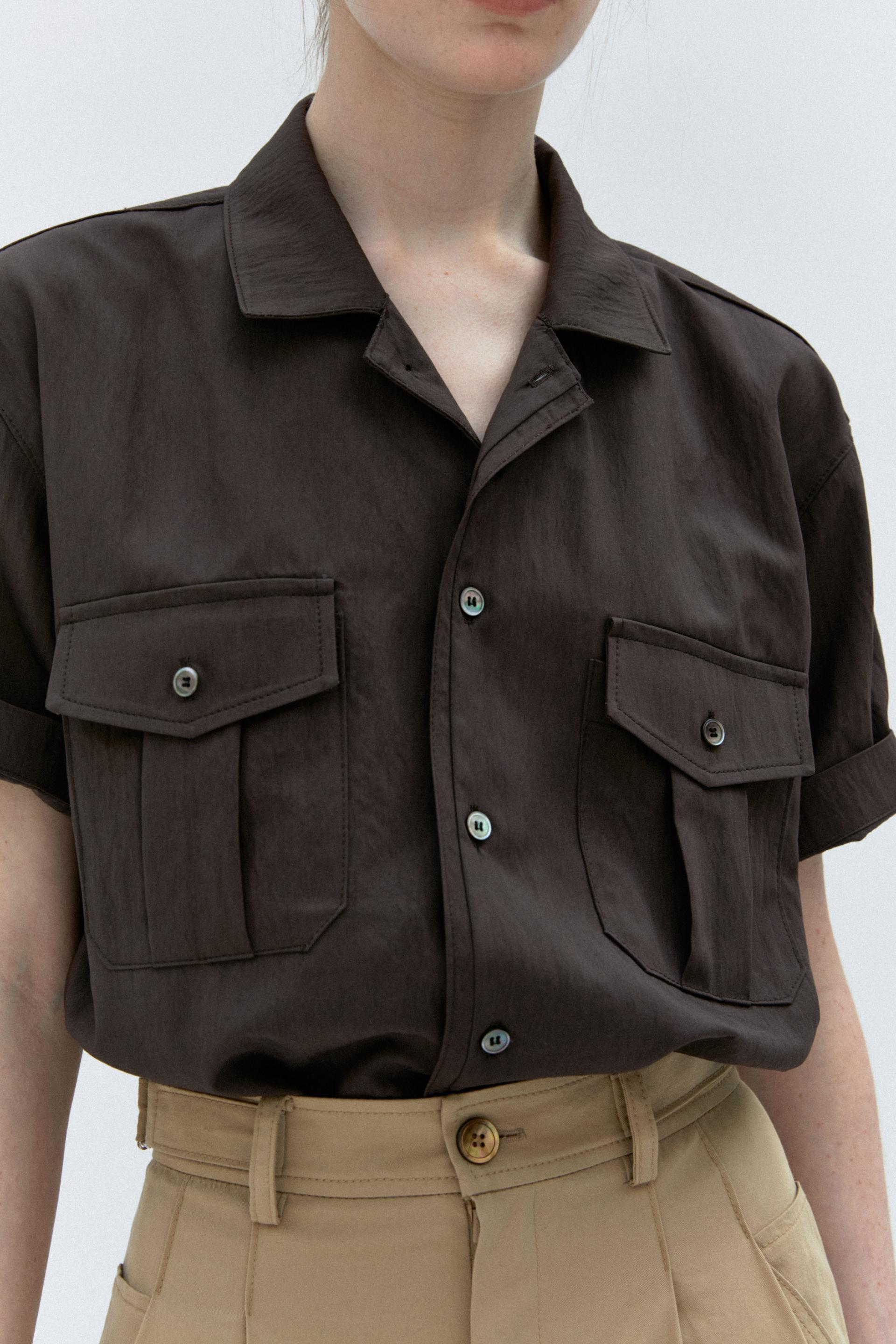 [14차 재입고 5/22 순차배송] wrinkled lapel shirts (brown)