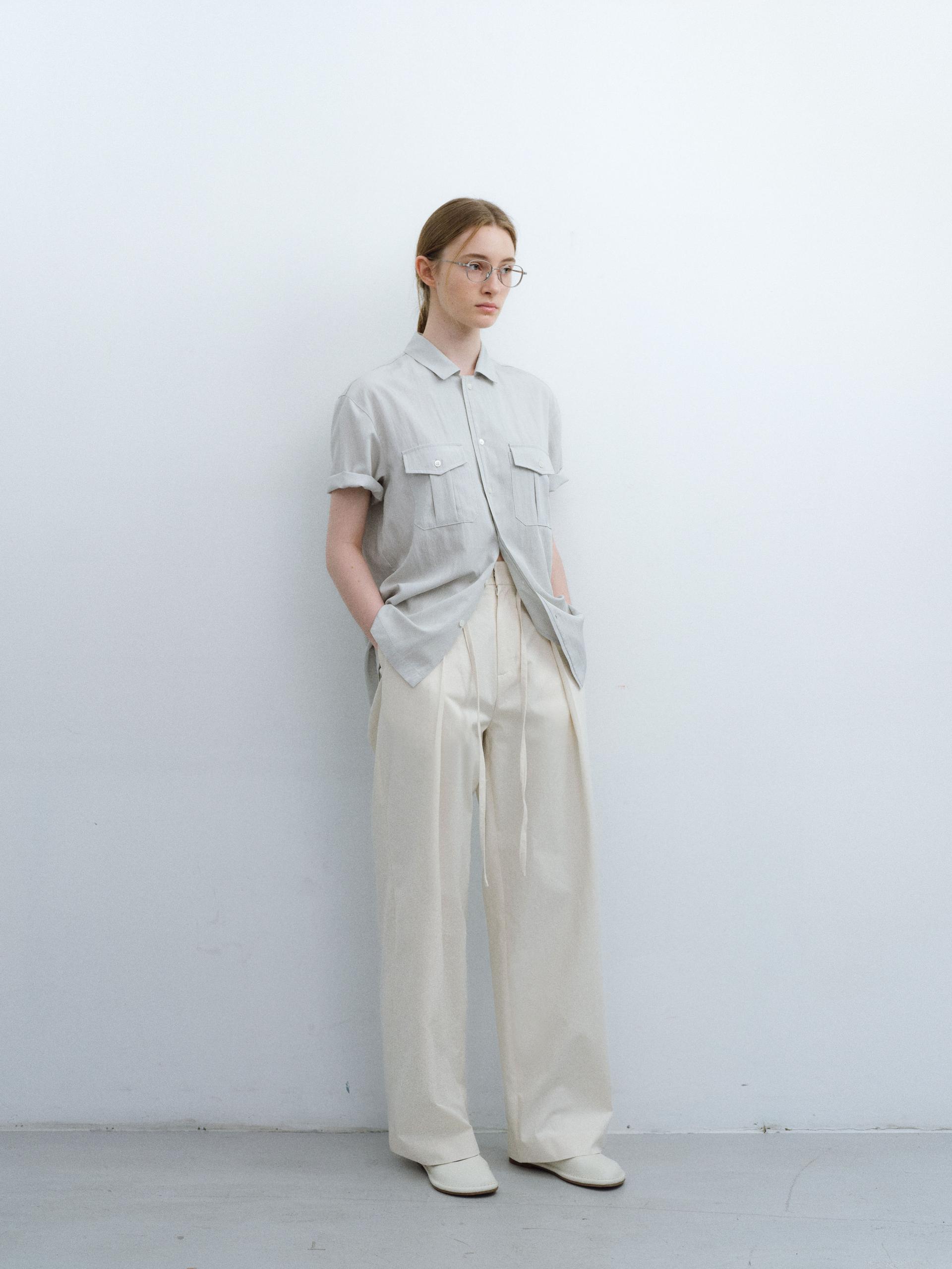 [13차 재입고 5/22 순차배송] wrinkled lapel shirts (mint grey)