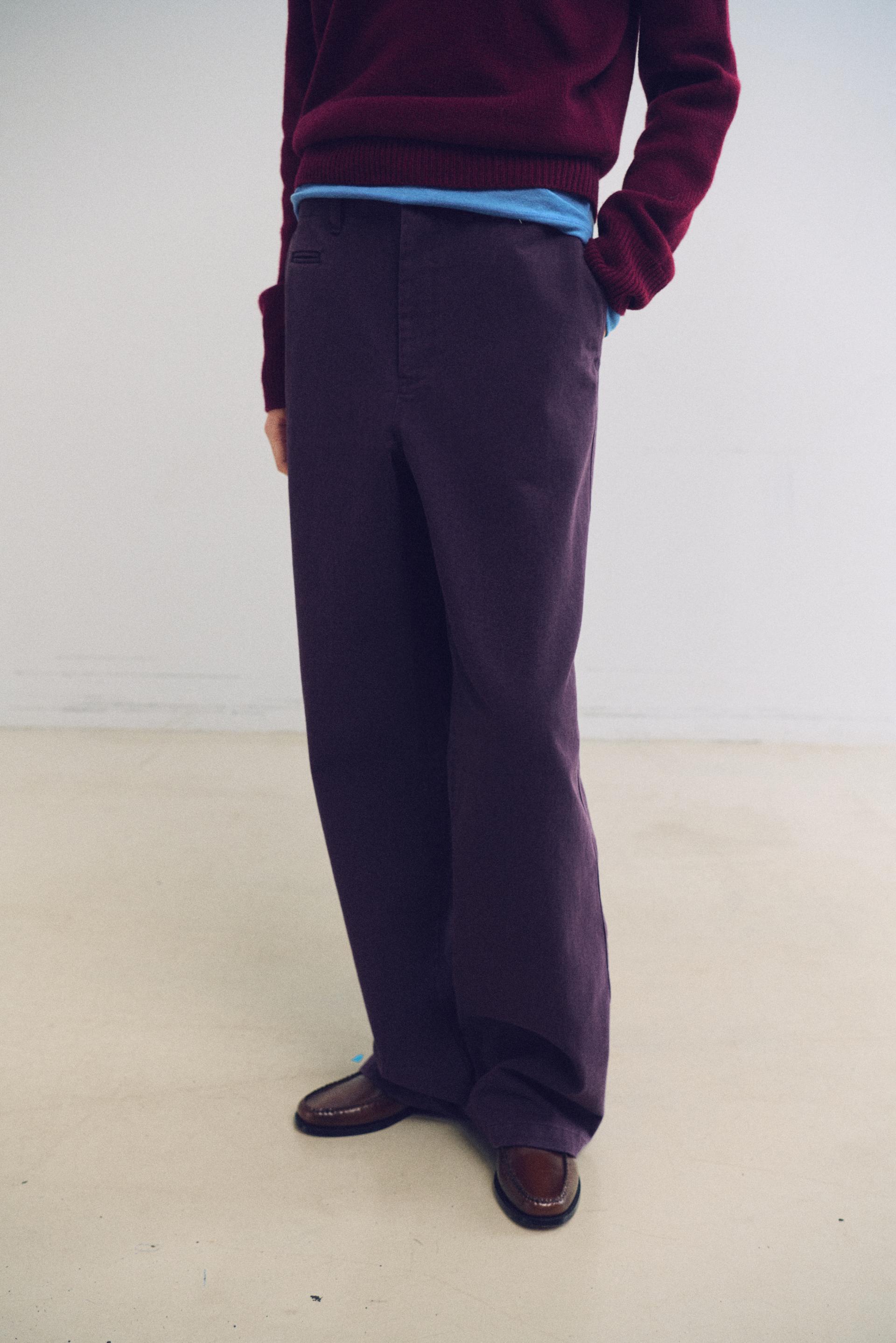 washed buckle pants (vintage purple)