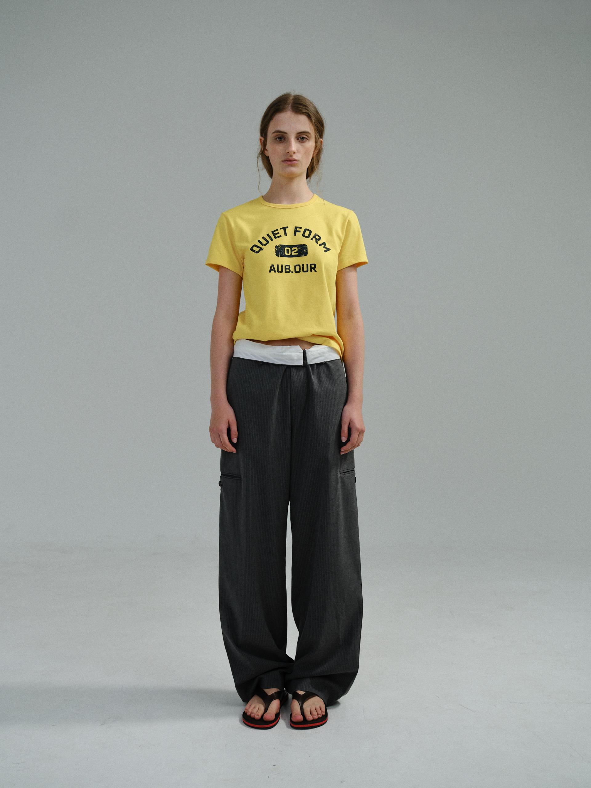 curved triple lip pants (grey stripe)