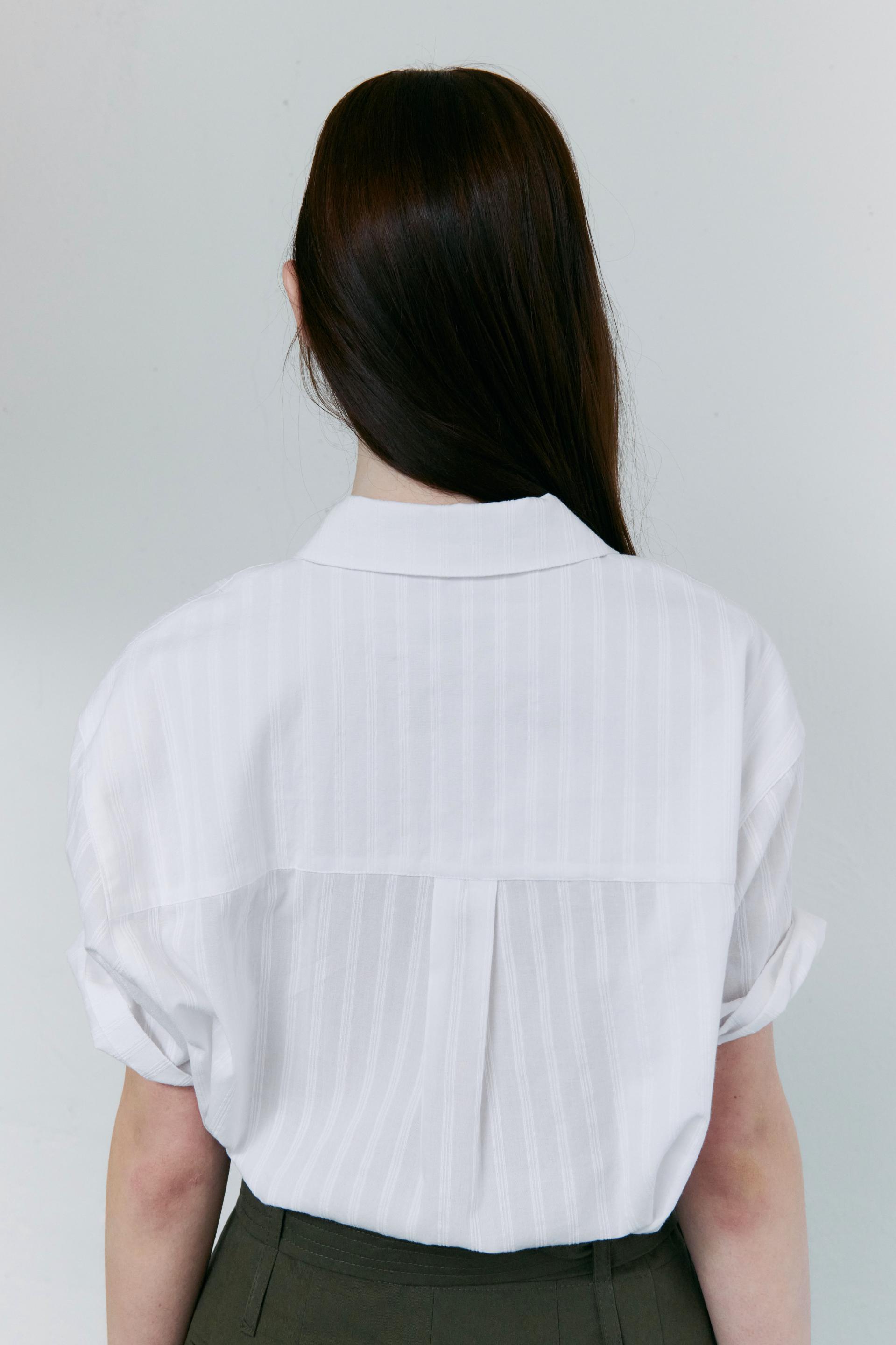[10차 재입고] wrinkled lapel shirts (white stripe)