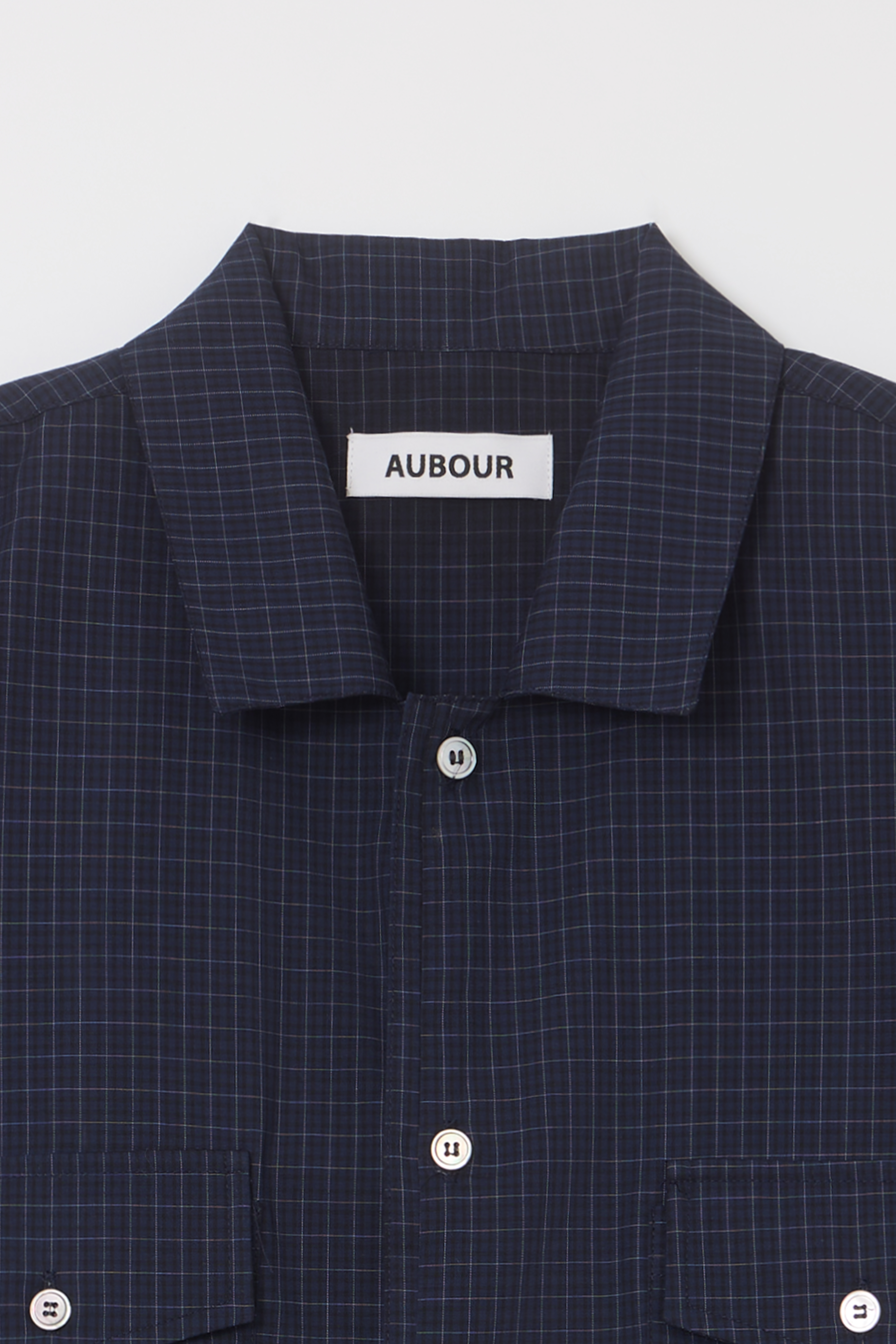 [2차 재입고] wrinkled lapel shirts (navy check)