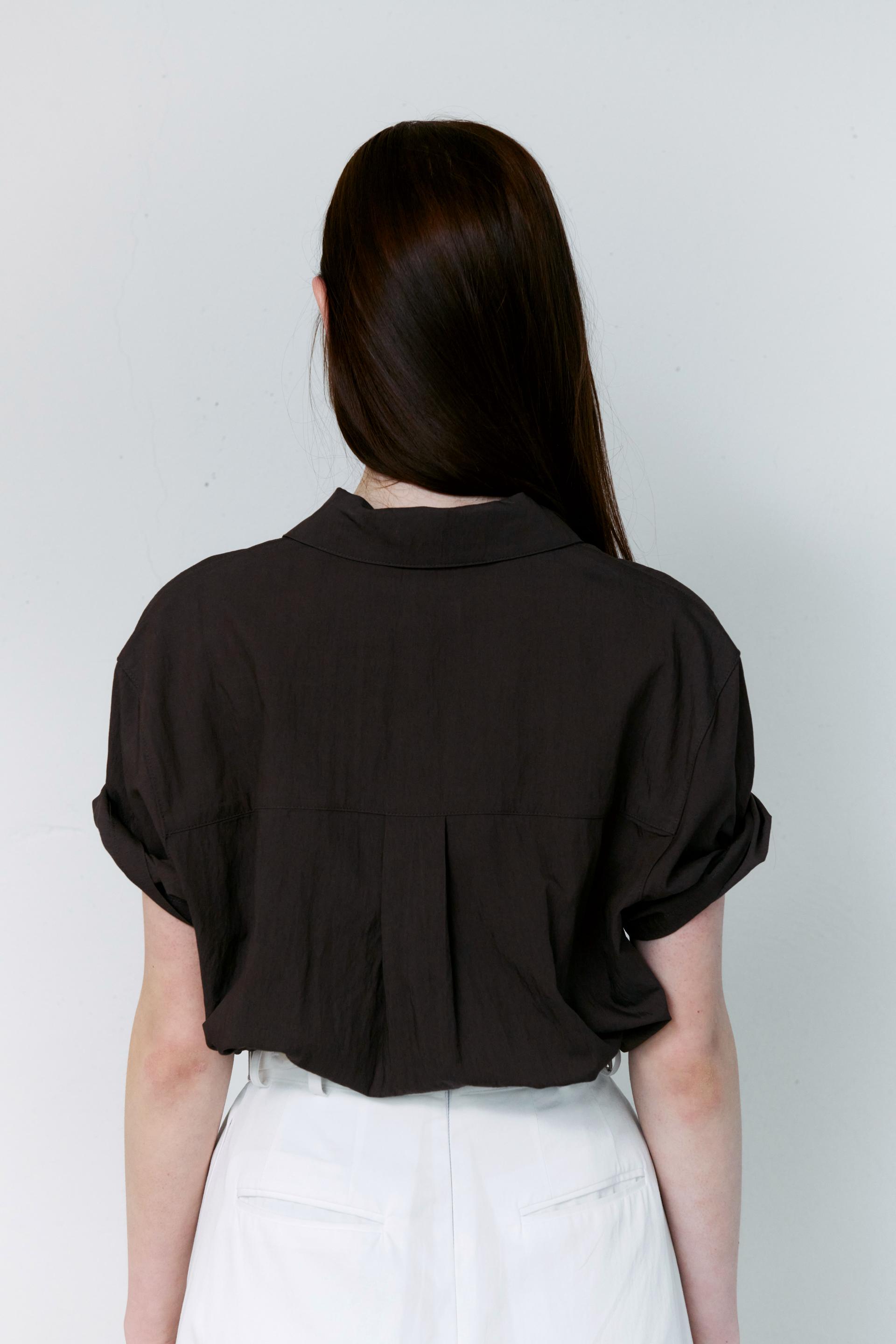 [14차 재입고 5/22 순차배송] wrinkled lapel shirts (brown)