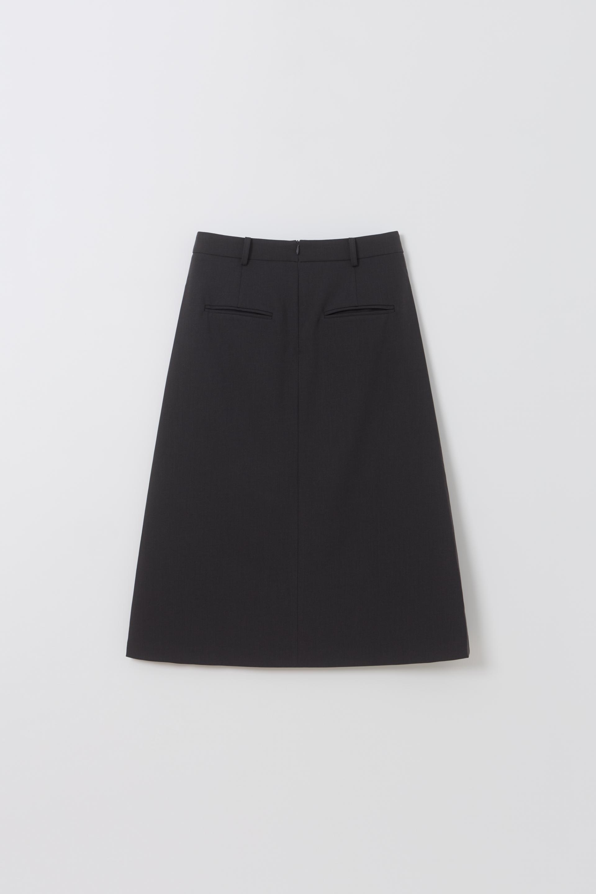 double pocket pleats skirt (charcoal)