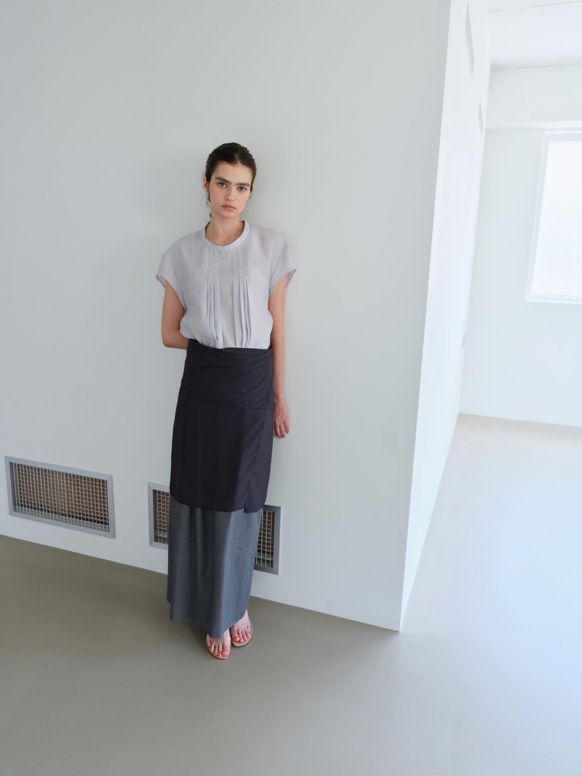 [4차 재입고] veil pleats blouse (mist)