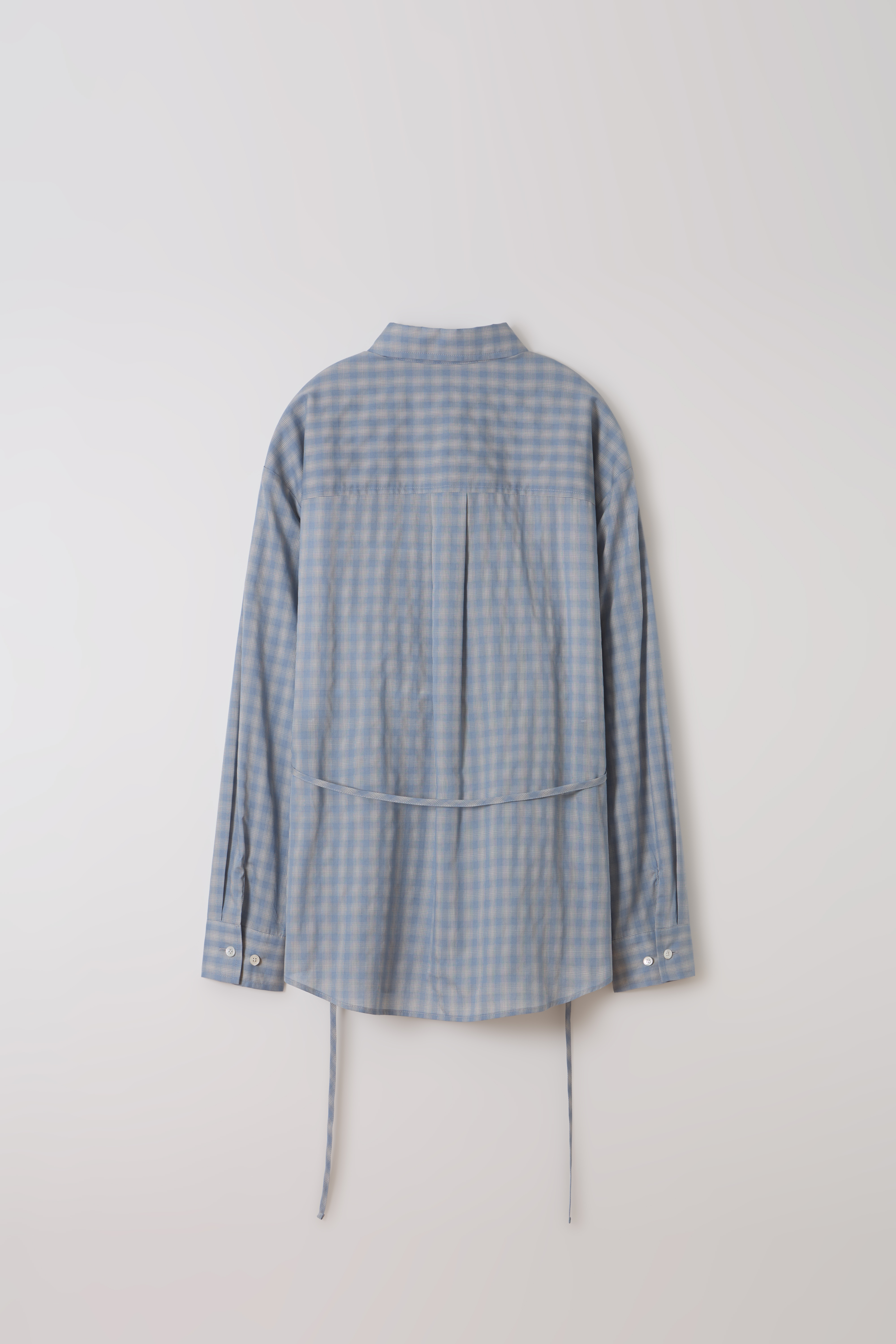 ease belted shirt (check blue)
