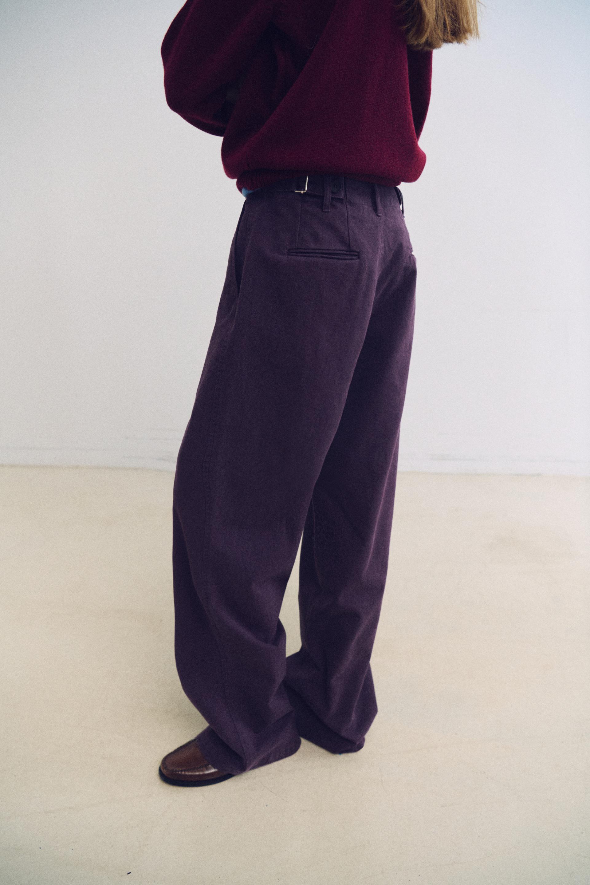 washed buckle pants (vintage purple)