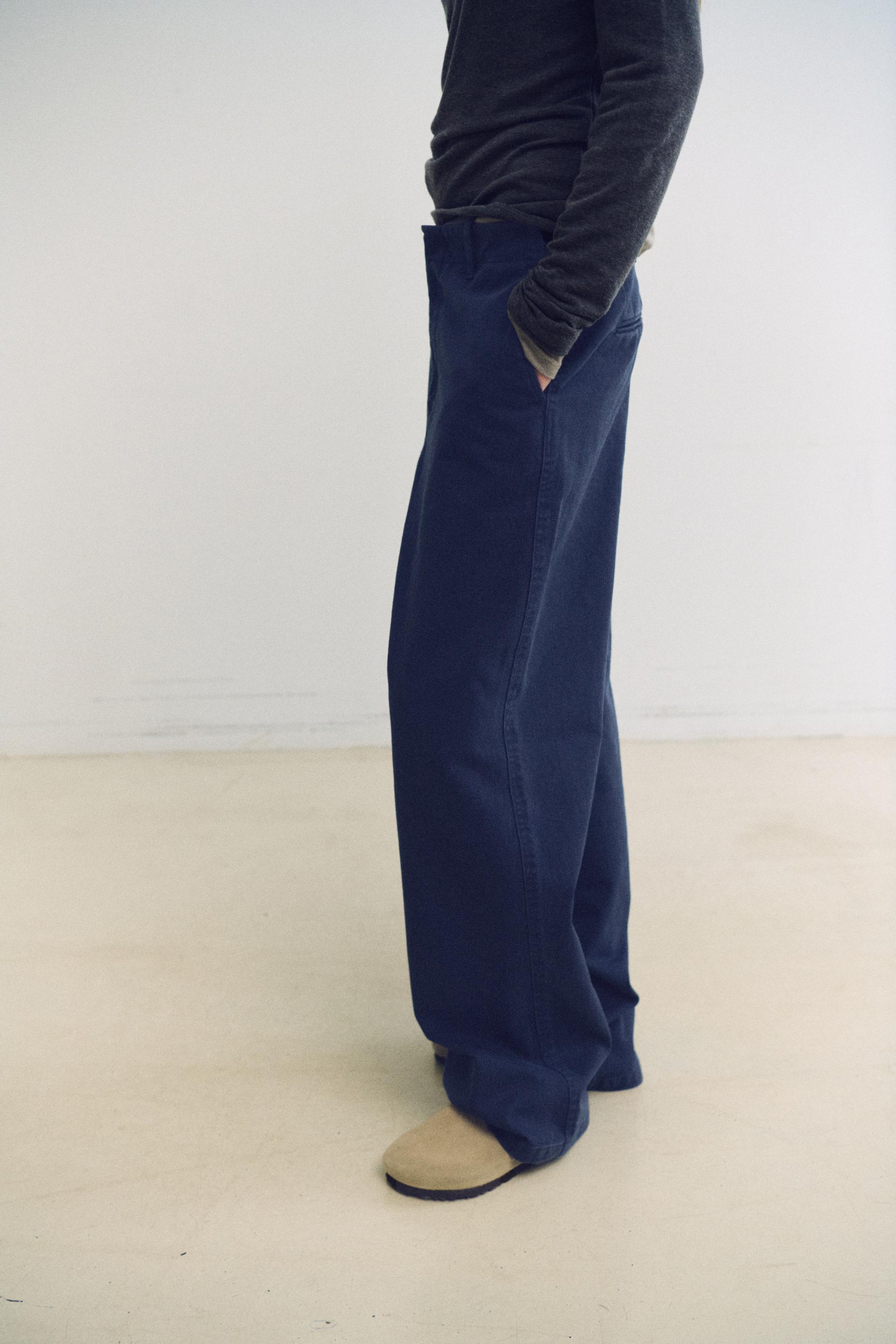 washed buckle pants (vintage blue)