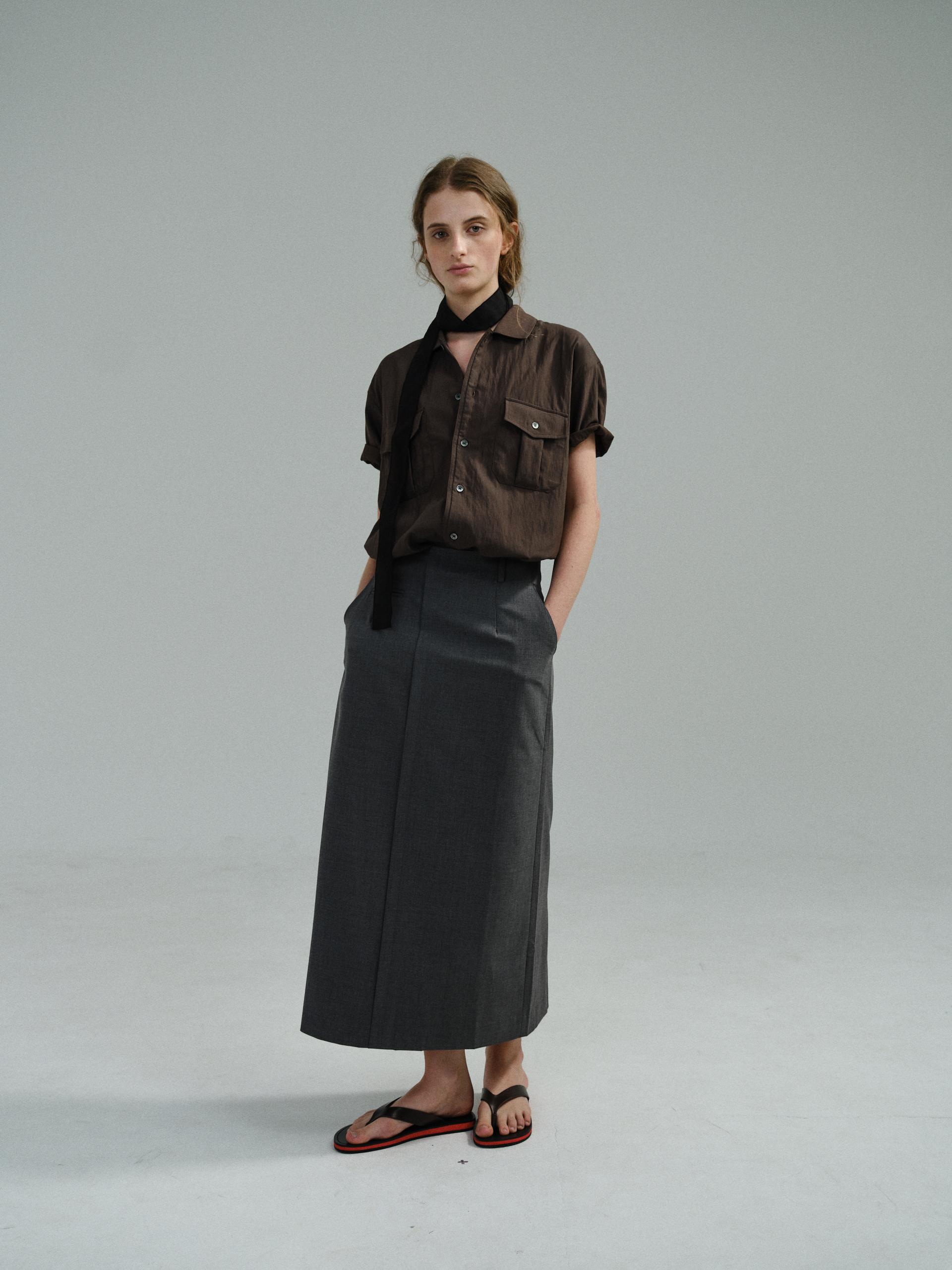[14차 재입고 5/22 순차배송] wrinkled lapel shirts (brown)