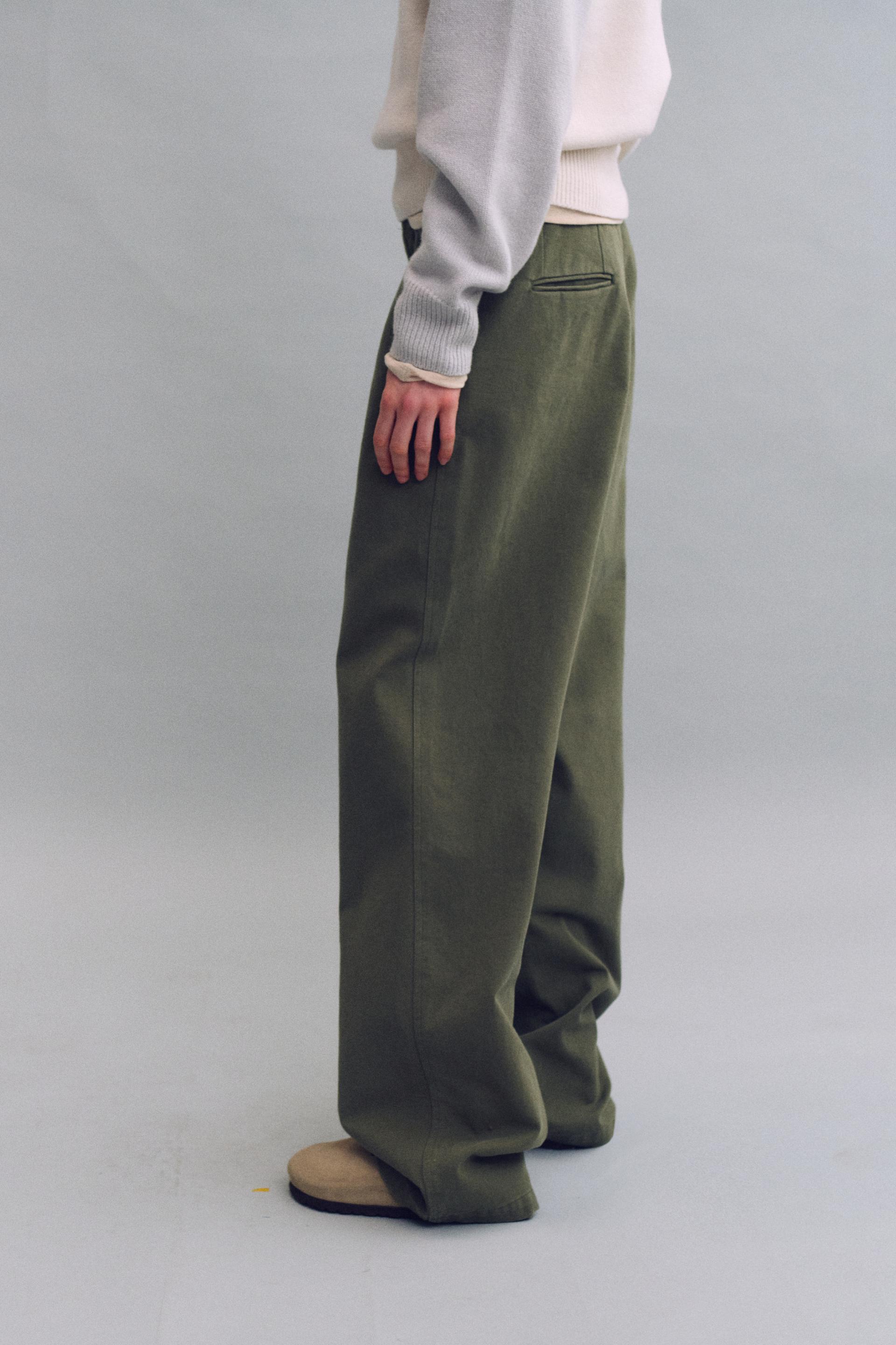 washed buckle pants (vintage khaki)