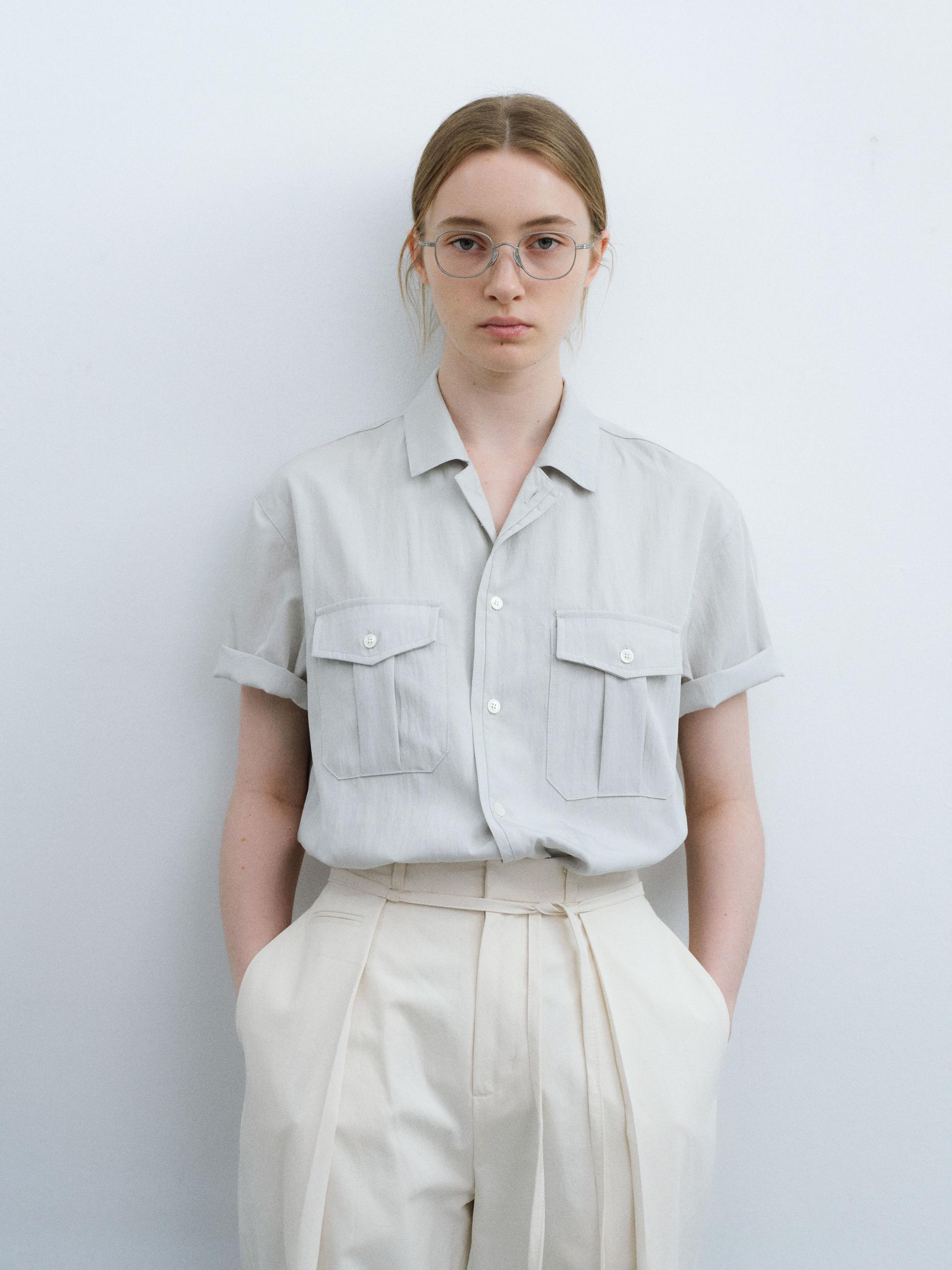 [13차 재입고 5/22 순차배송] wrinkled lapel shirts (mint grey)