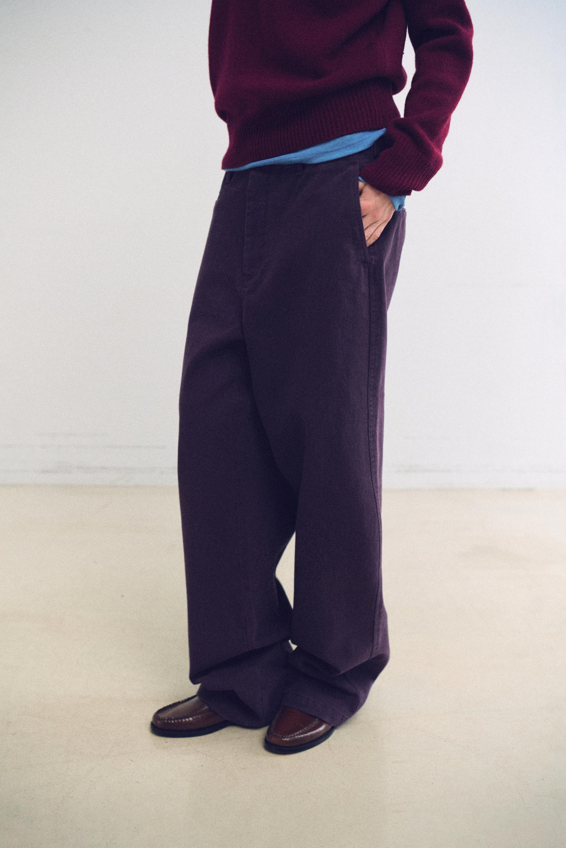 washed buckle pants (vintage purple)