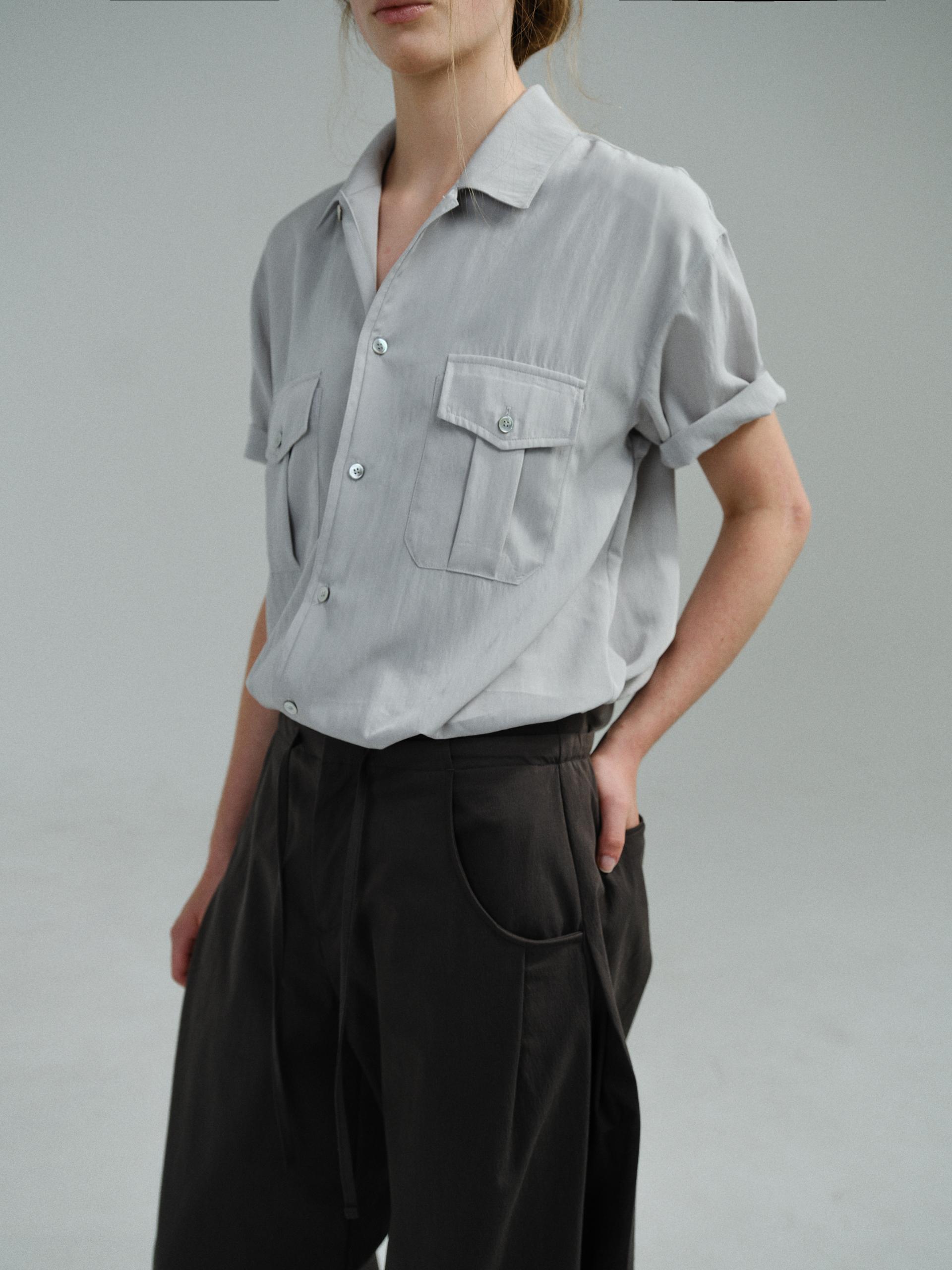 wrinkled lapel shirts (dusty sky)