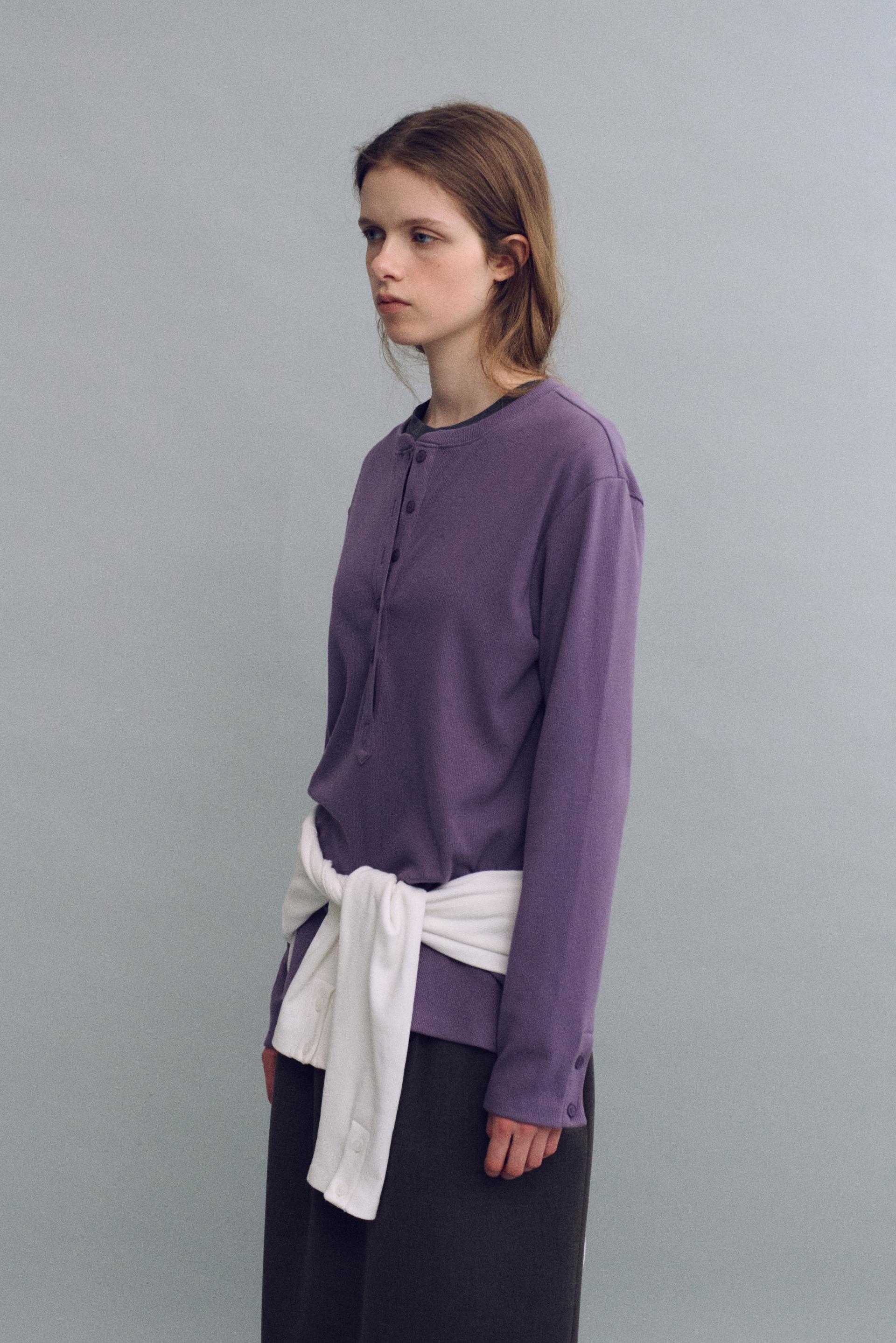 alter deep henley t-shirt (mauve purple)