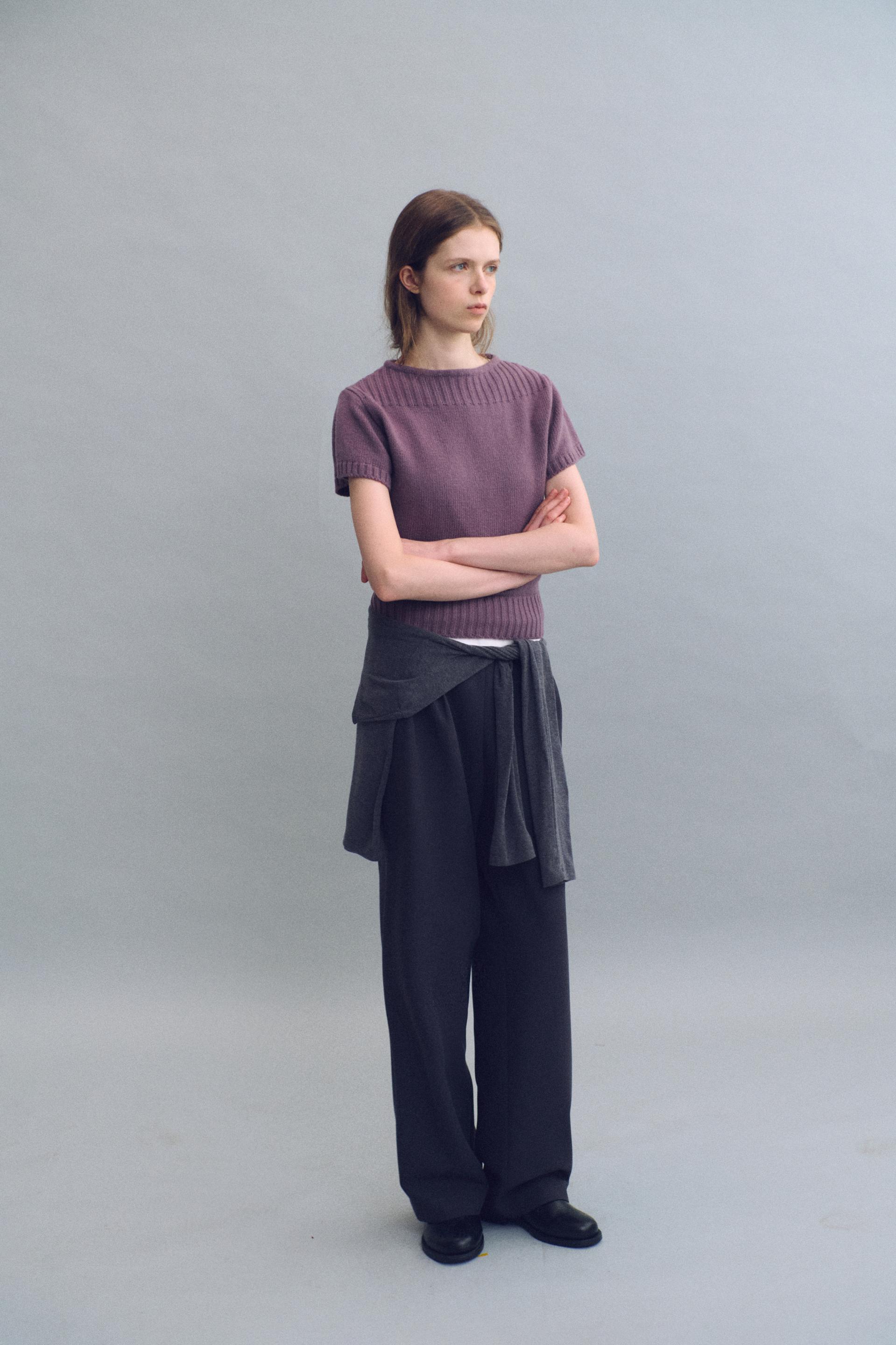 tuck ease slacks (charcoal)