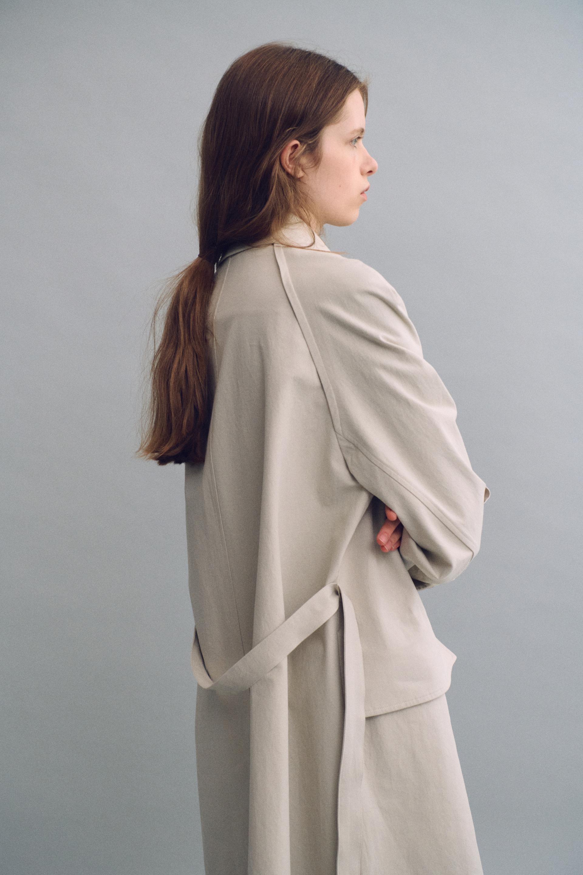 vent trench coat (ivory)