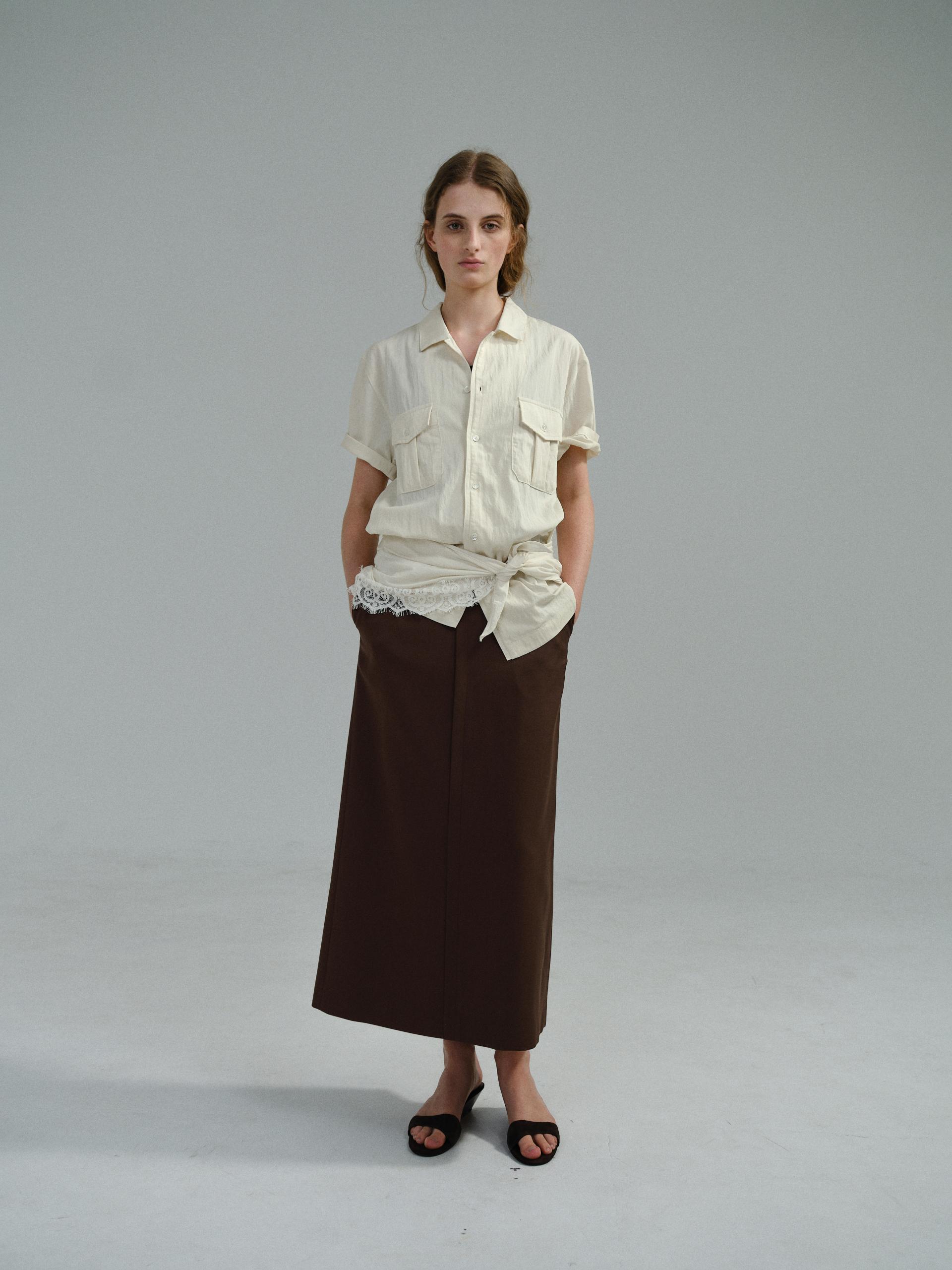 [17차 재입고] lip pencil skirt (brown)