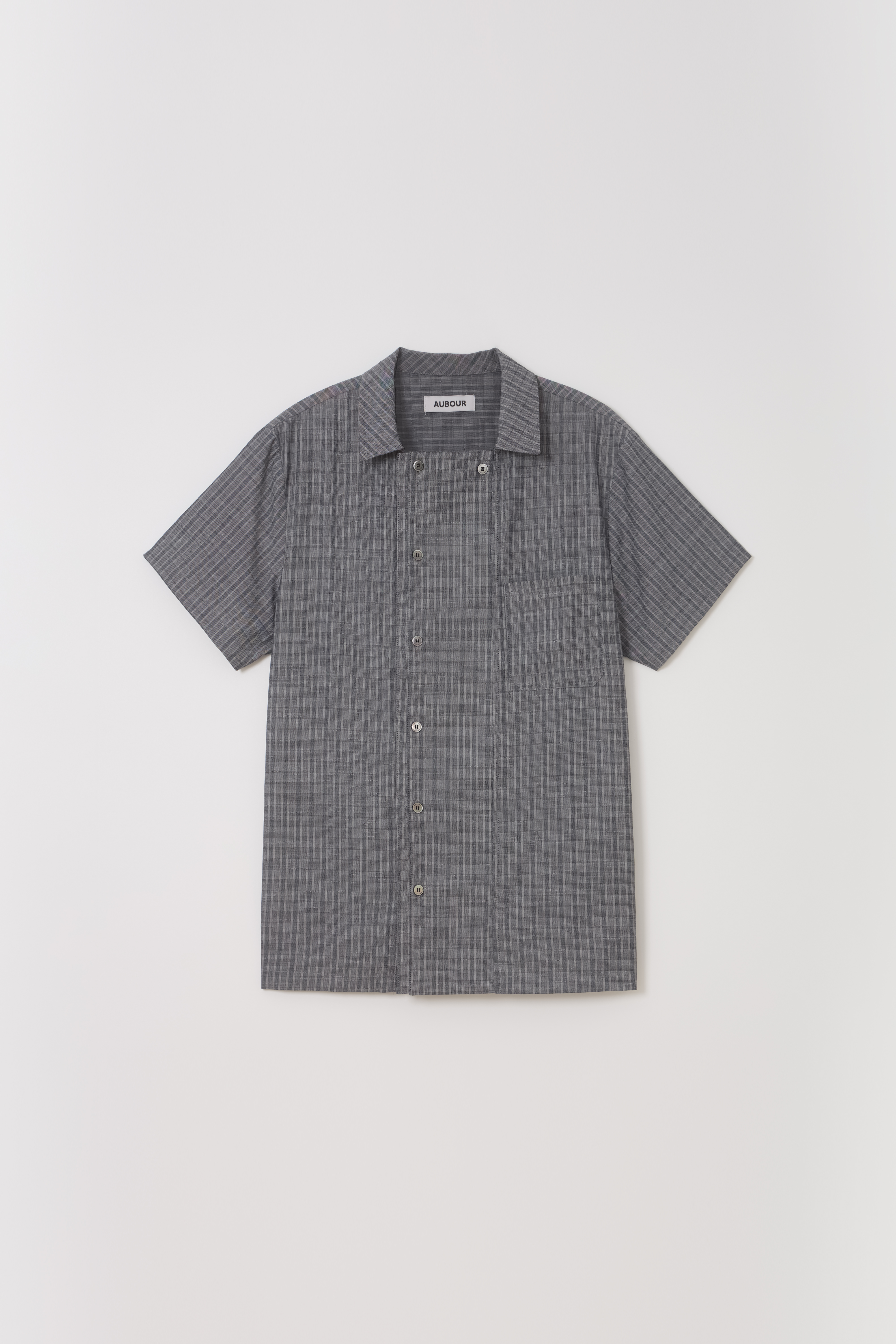 [2차 재입고] overlap check shirt (grey)