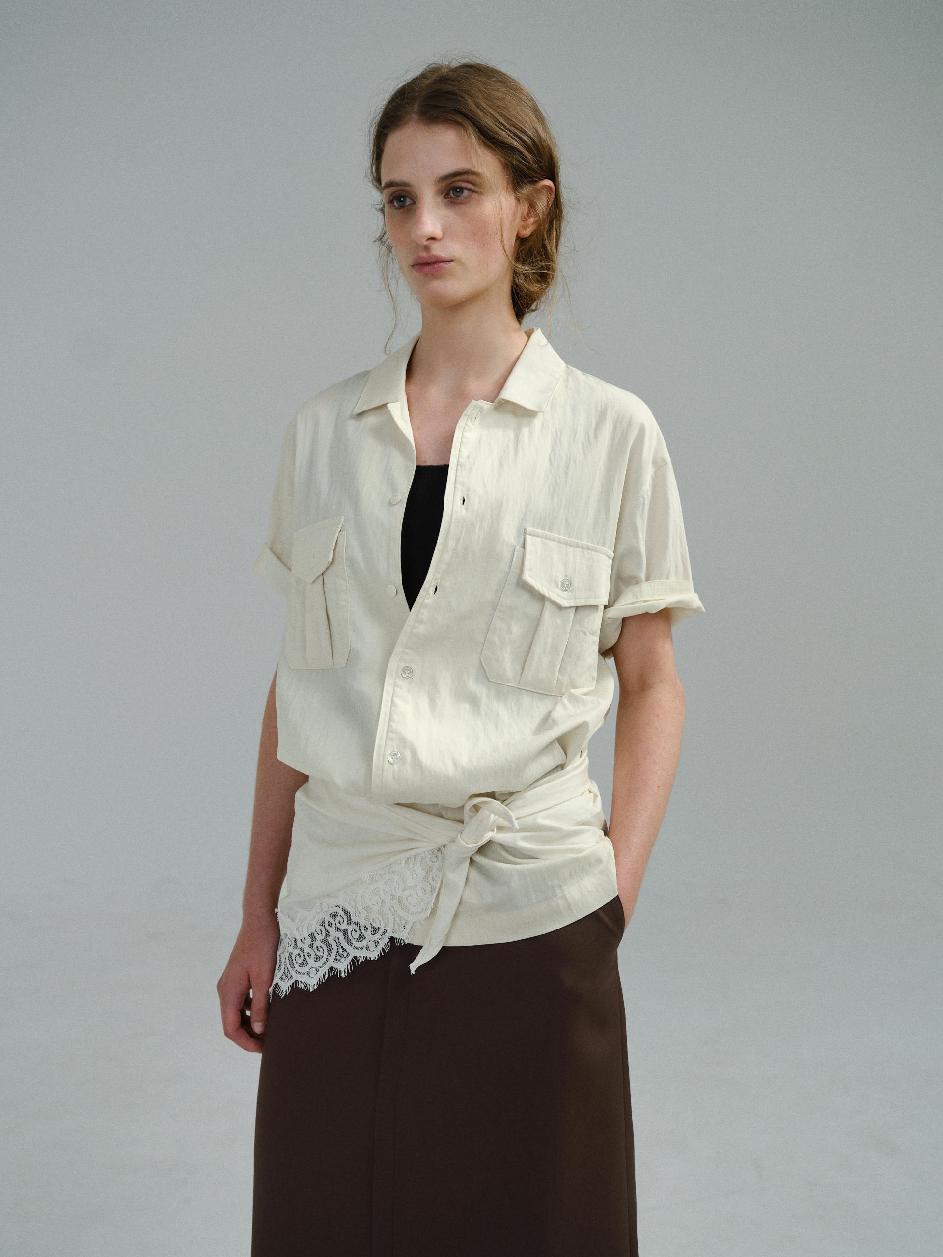 [7차 재입고 5/22 순차배송] wrinkled lapel shirts (ivory)