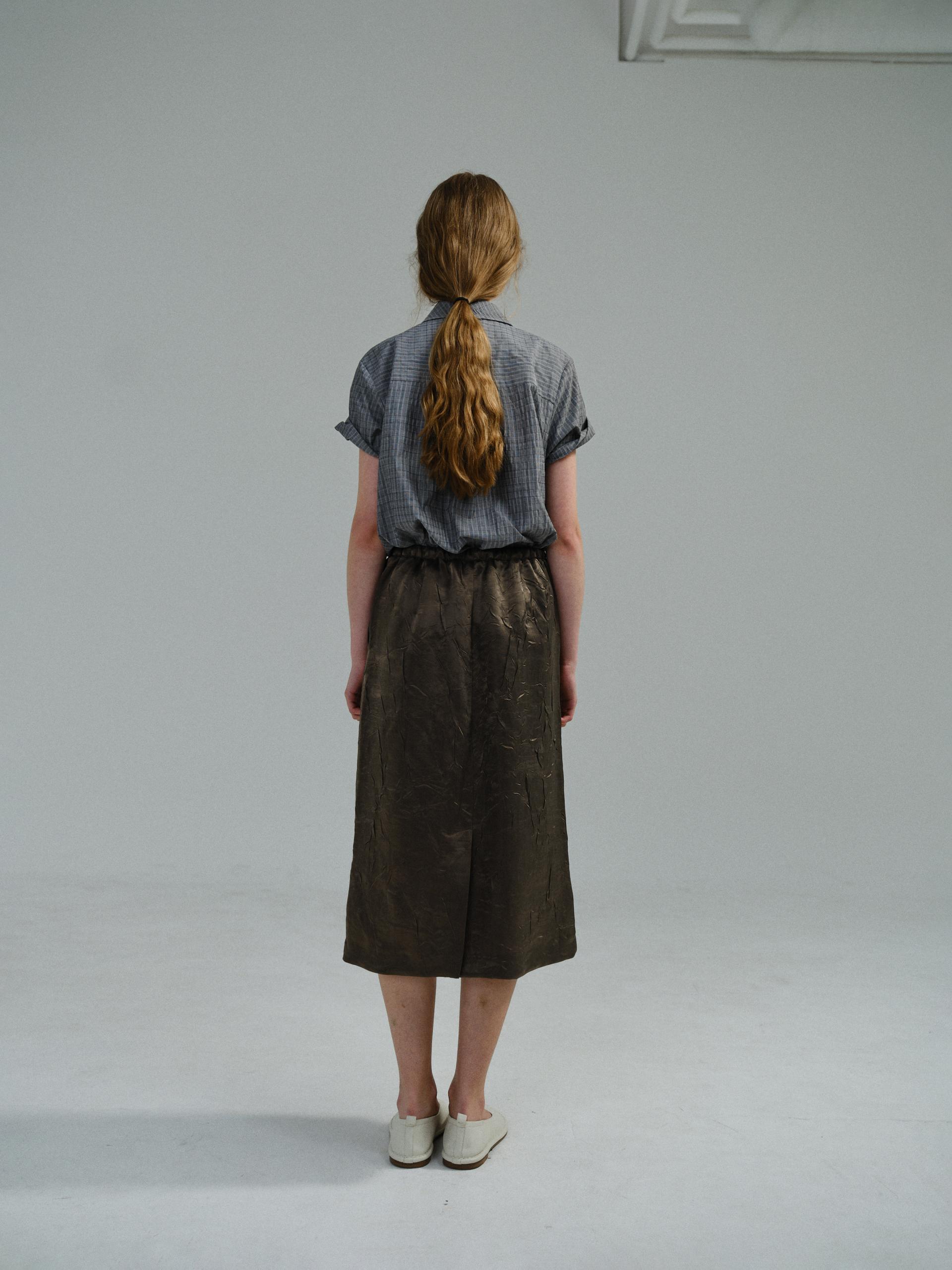 putty satin skirt (brown)