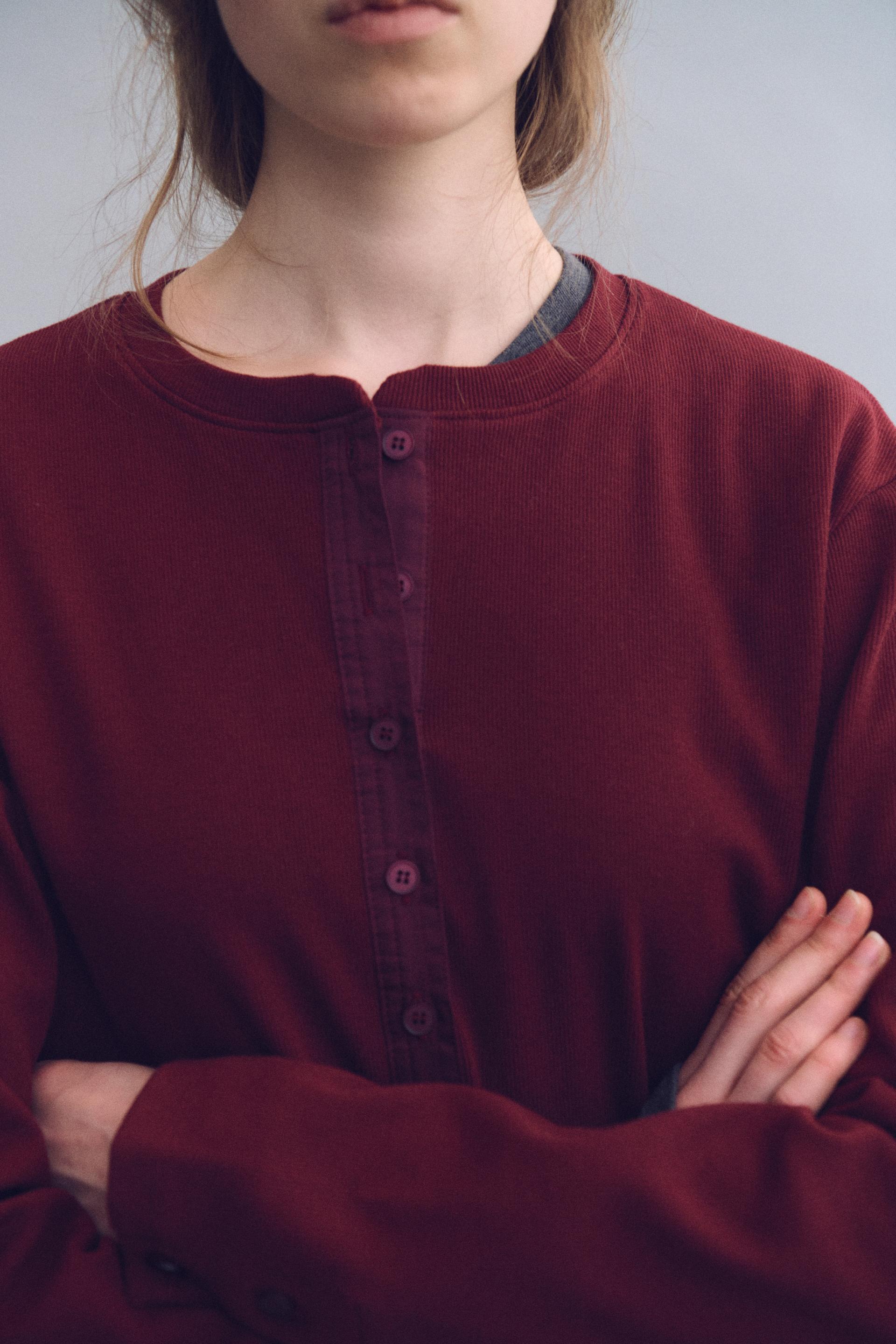 alter deep henley t-shirt (wine)
