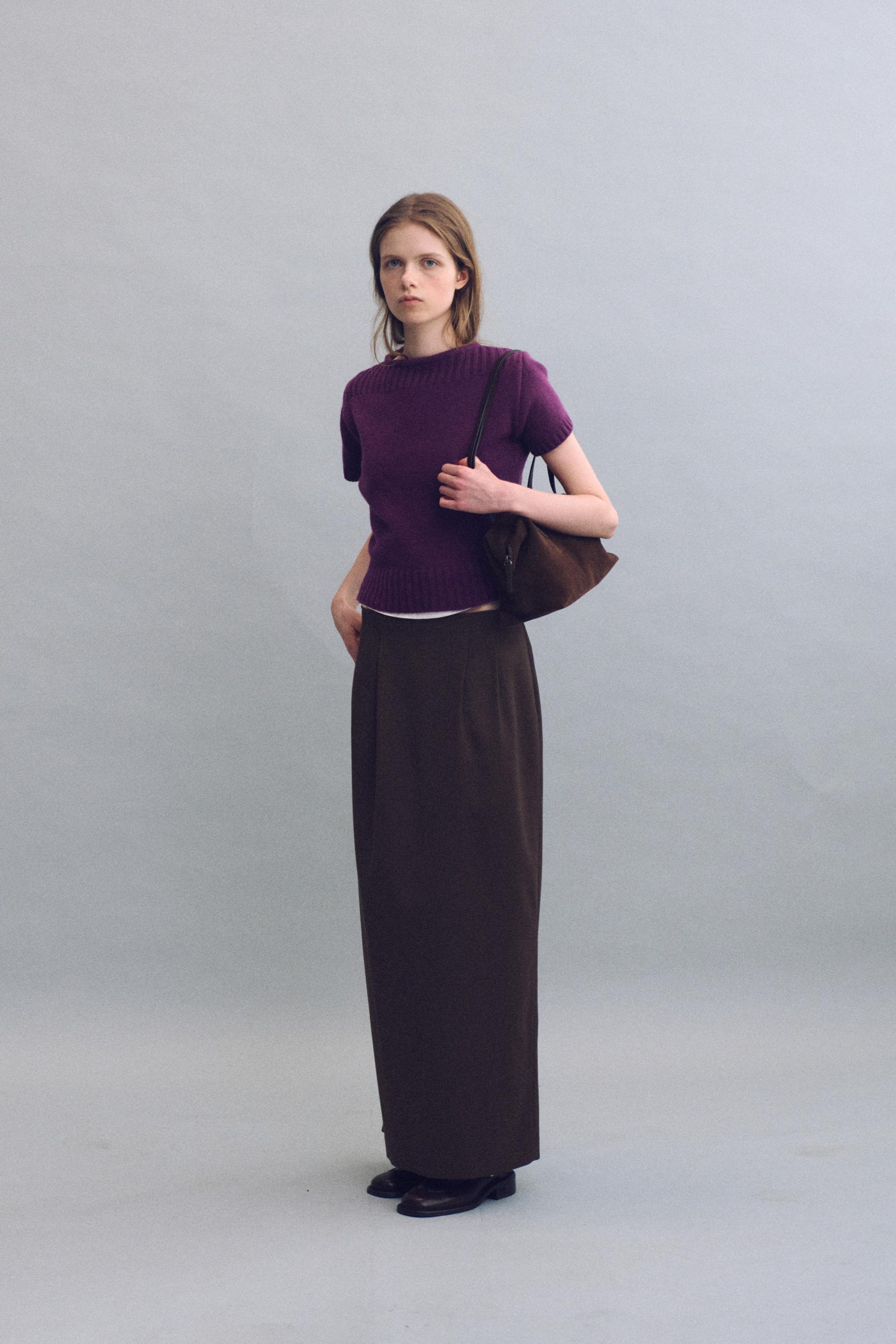 boat-neck half knit (purple)