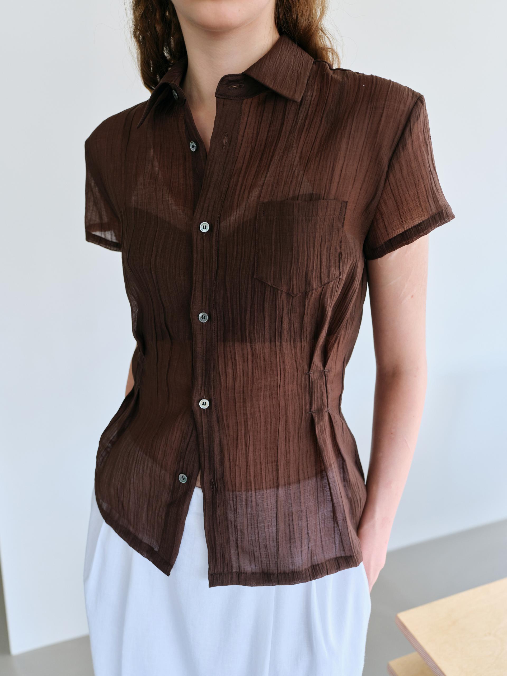ripple half shirts (brown)