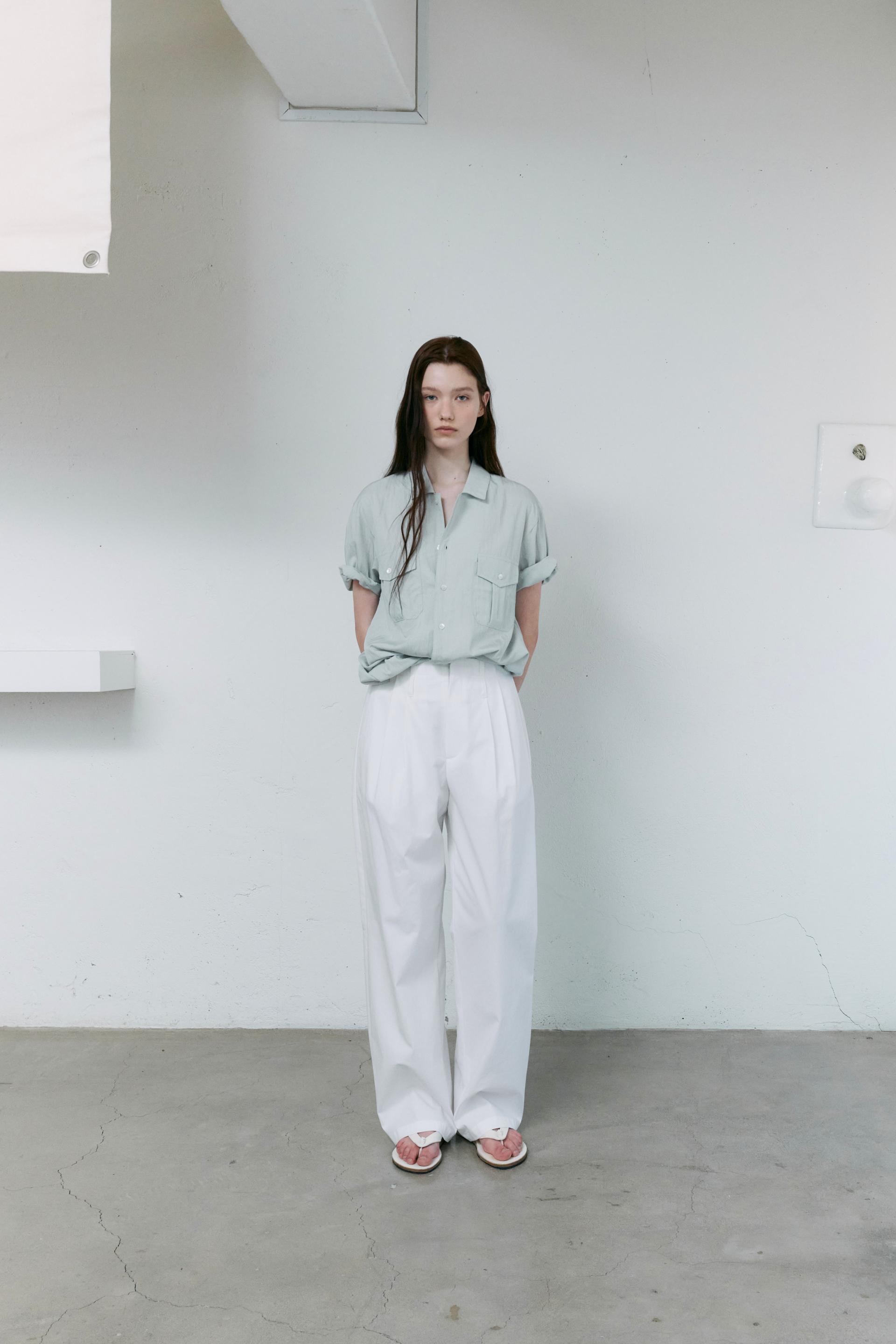[13차 재입고 5/22 순차배송] wrinkled lapel shirts (mint grey)