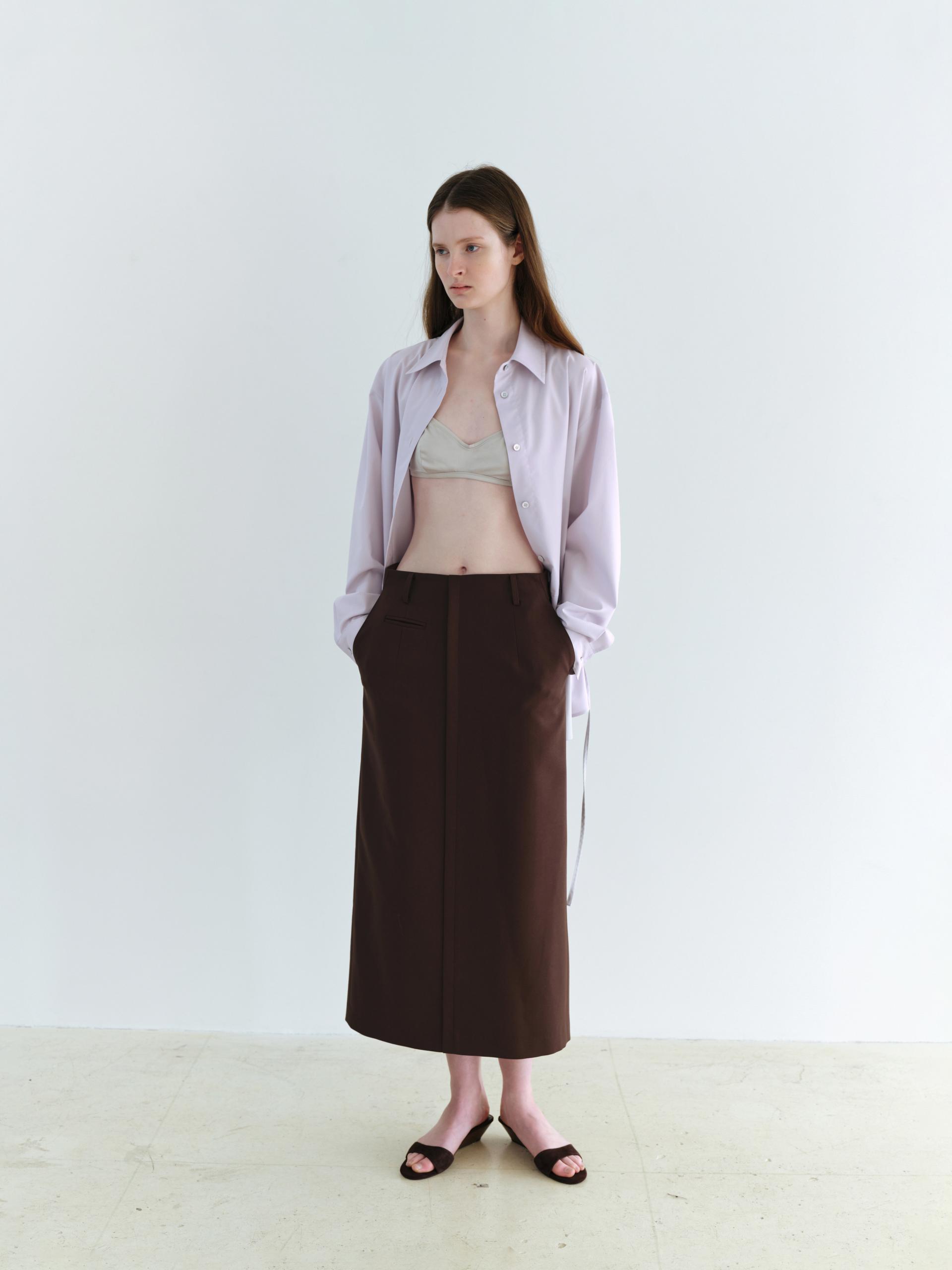 [17차 재입고] lip pencil skirt (brown)
