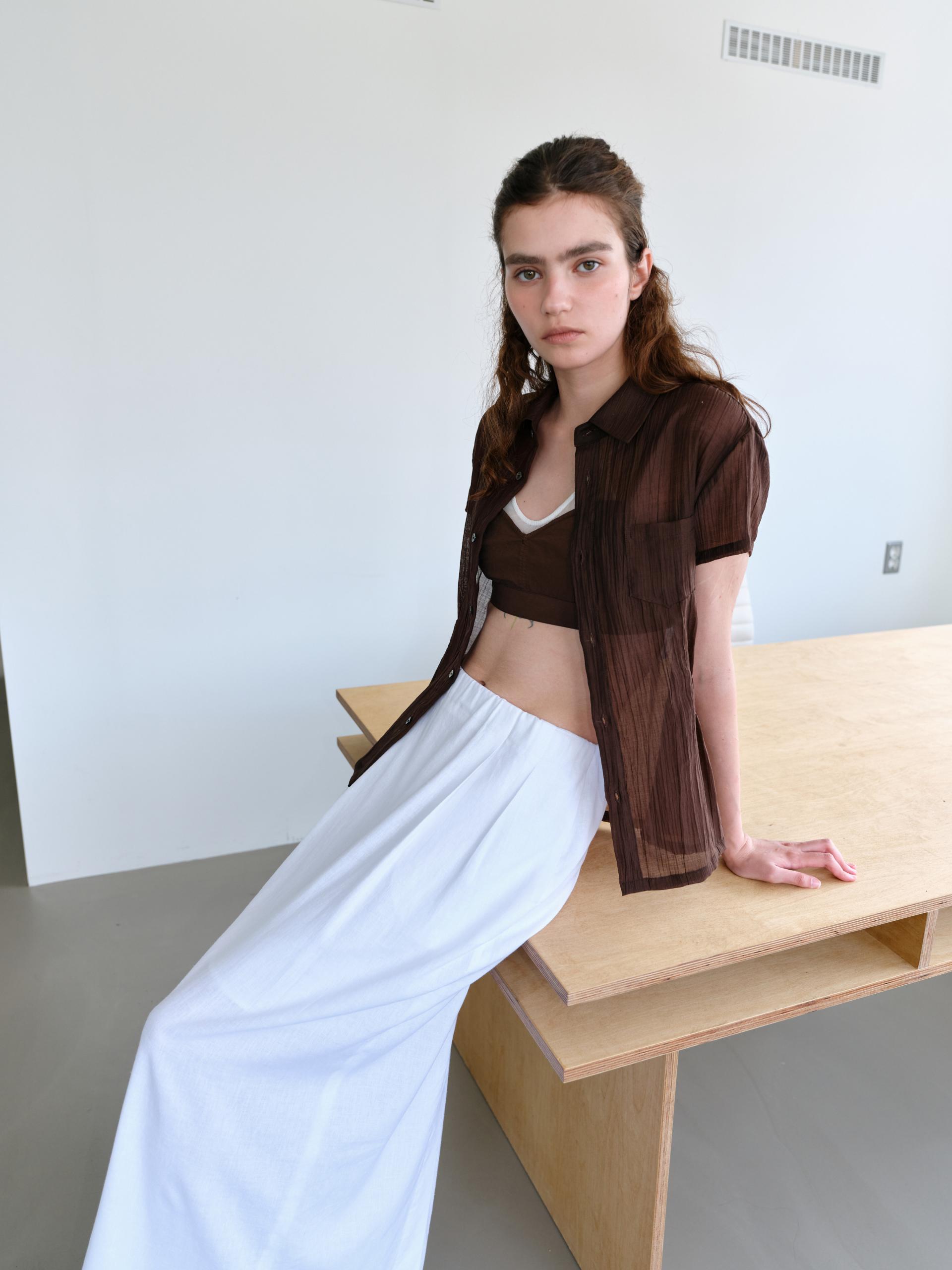 ripple half shirts (brown)
