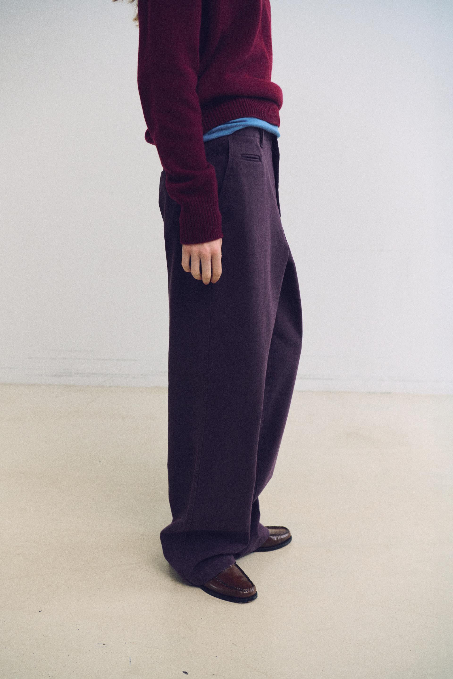 washed buckle pants (vintage purple)