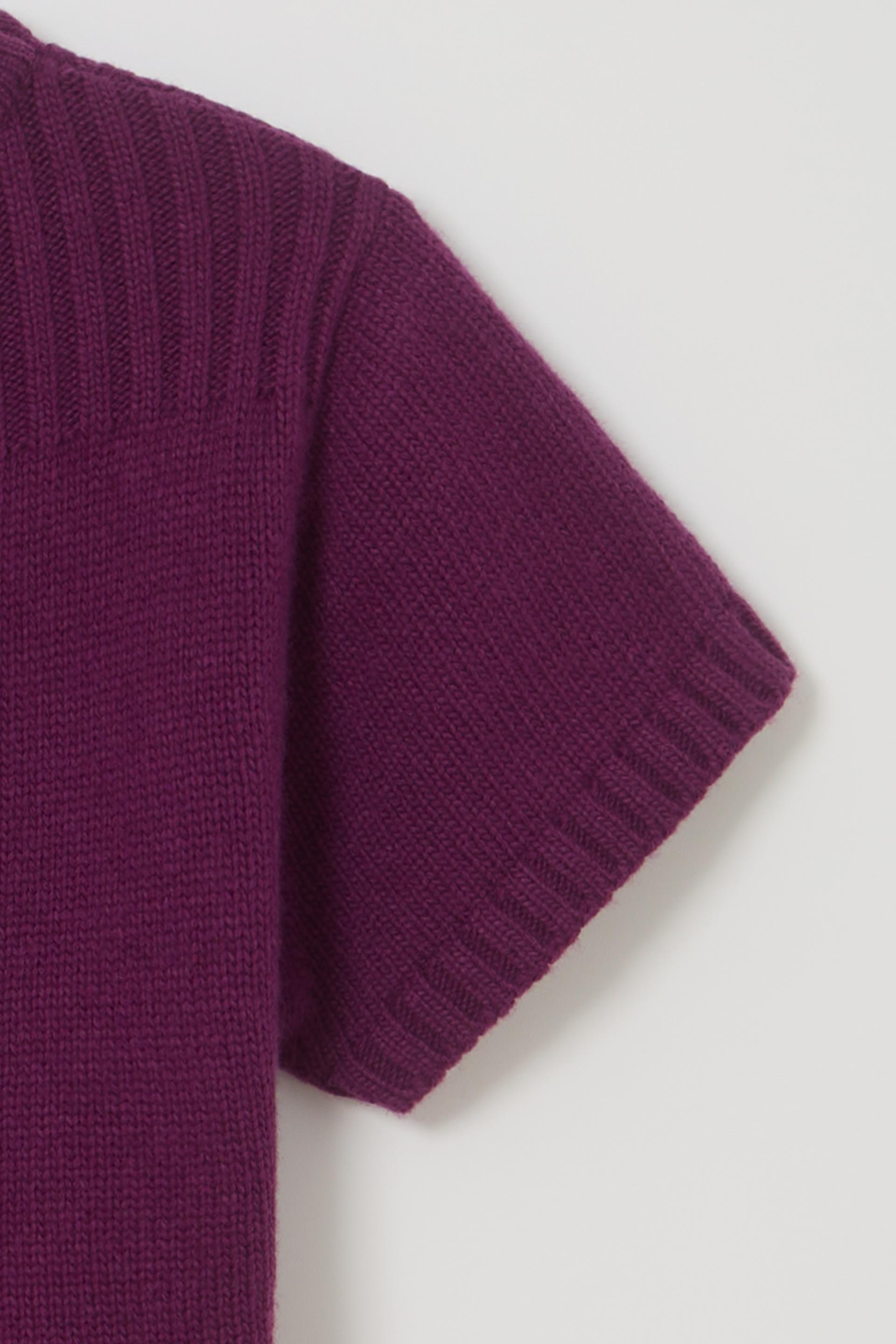 [2차 재입고] boat-neck half knit (purple)