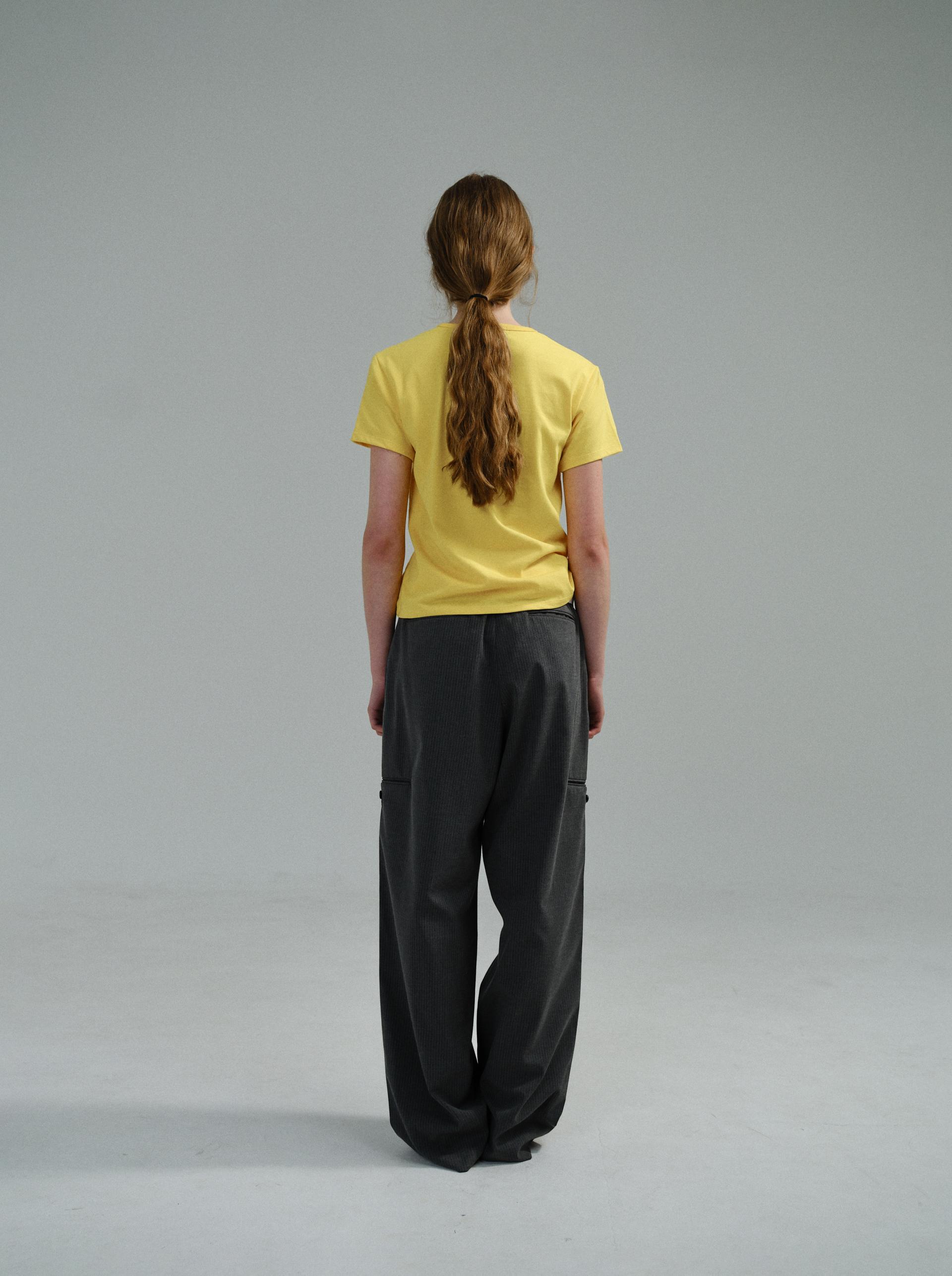 curved triple lip pants (grey stripe)