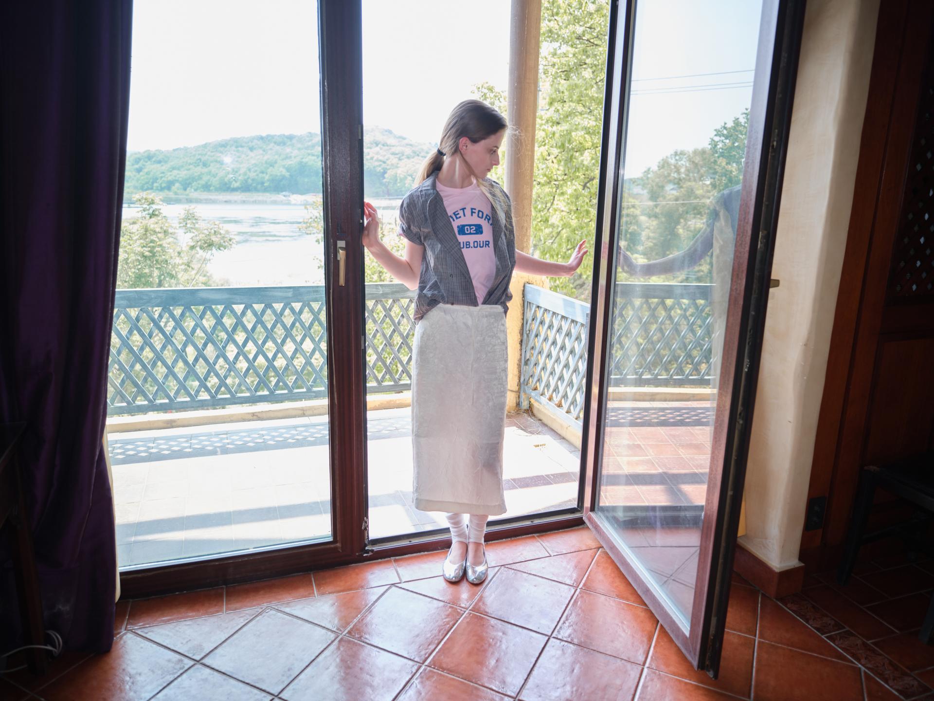 putty satin skirt (ivory)
