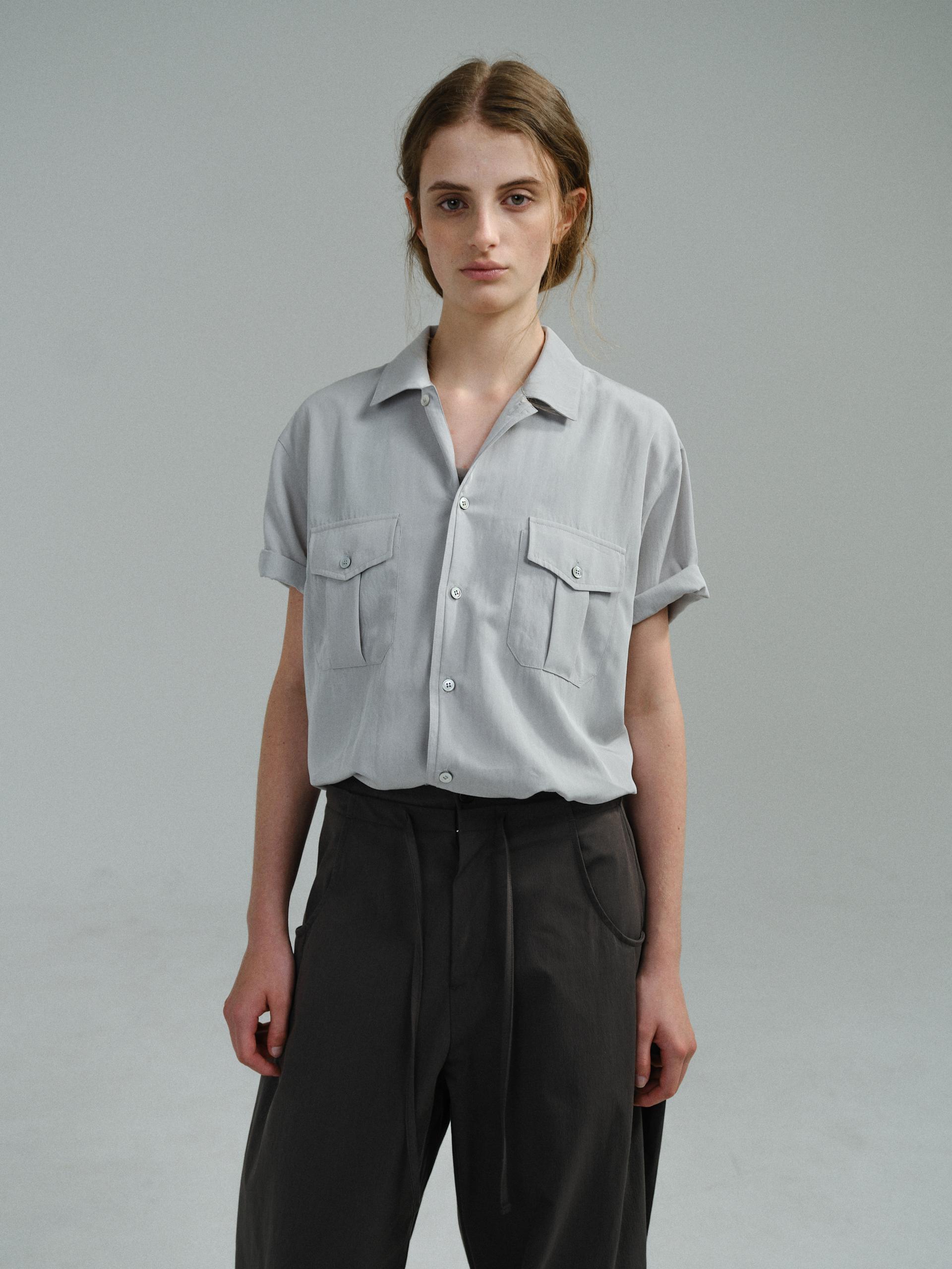 wrinkled lapel shirts (dusty sky)