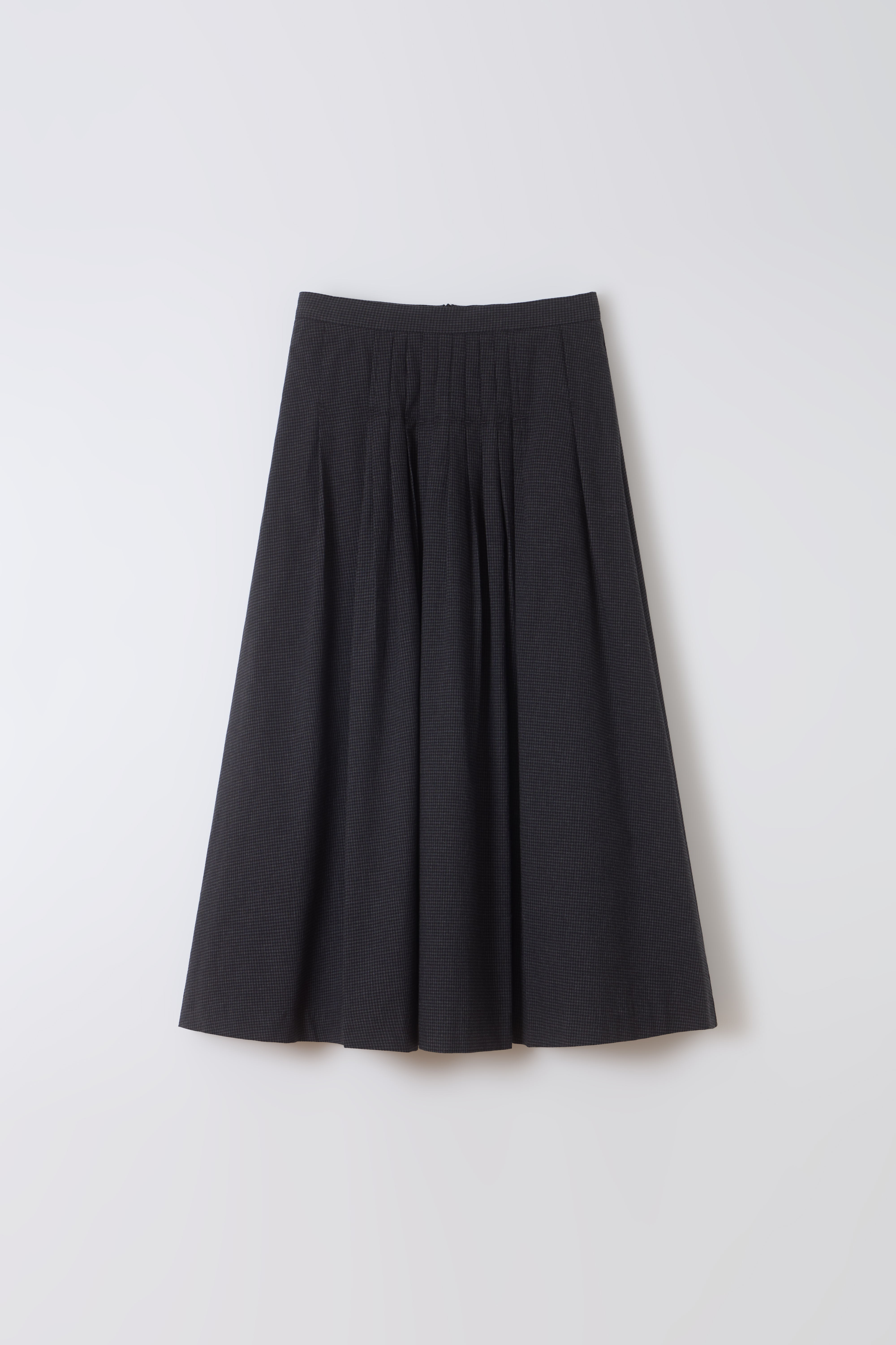 [2차 재입고] asym pleats skirt (check grey)