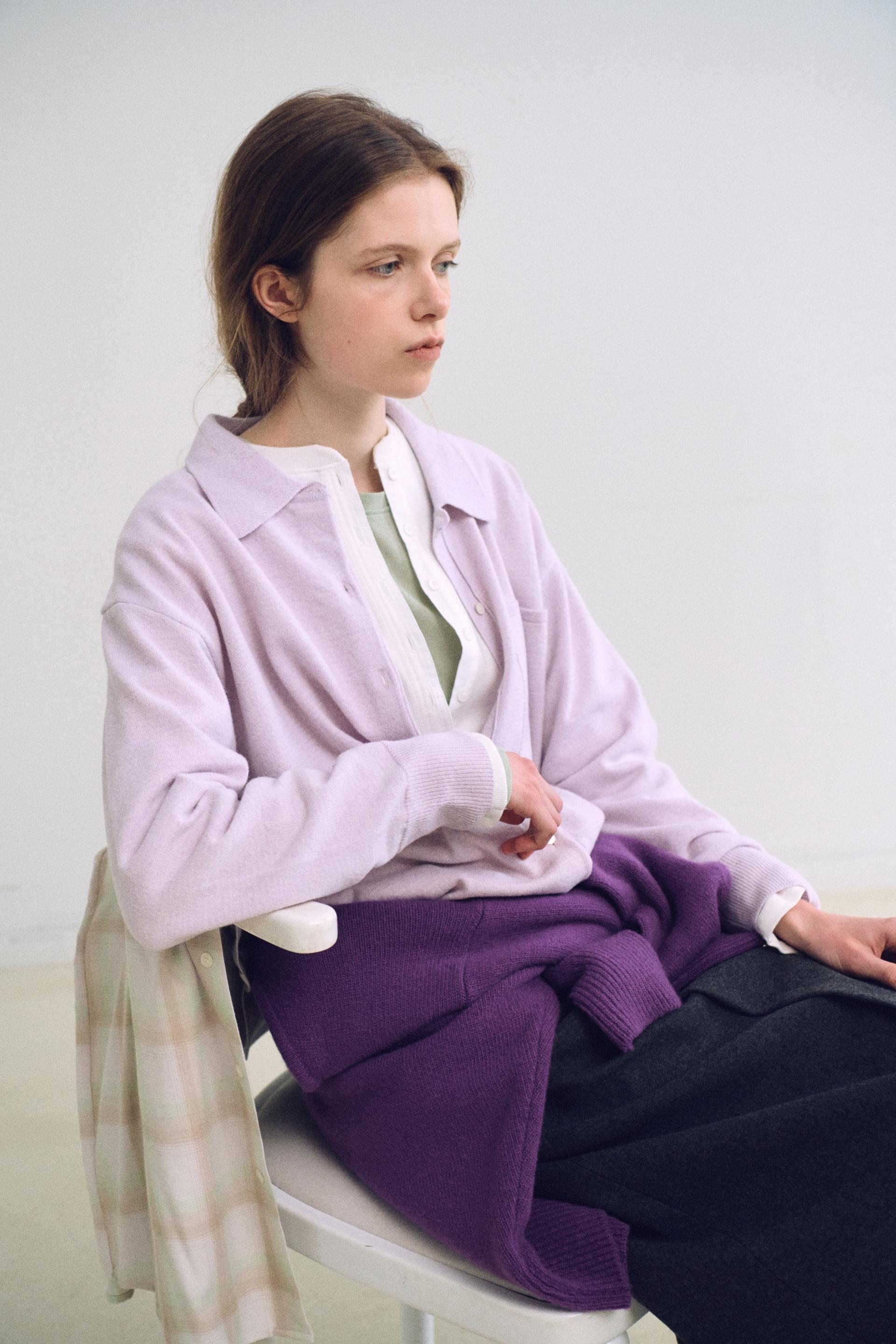 shirts pocket knit (soft pink)